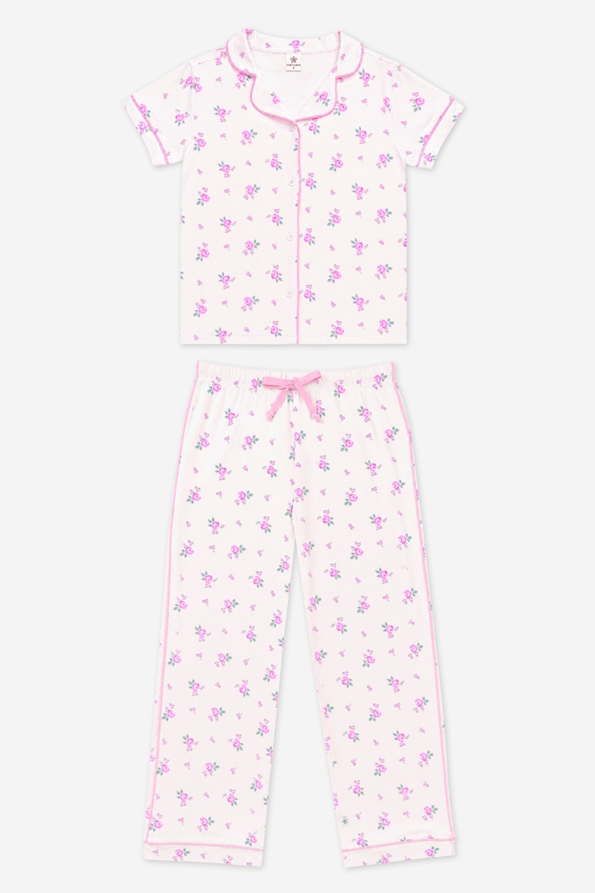 Simply Soft Button Down Tee & Karate Pant - Ivory Pink Floral - NEW!
