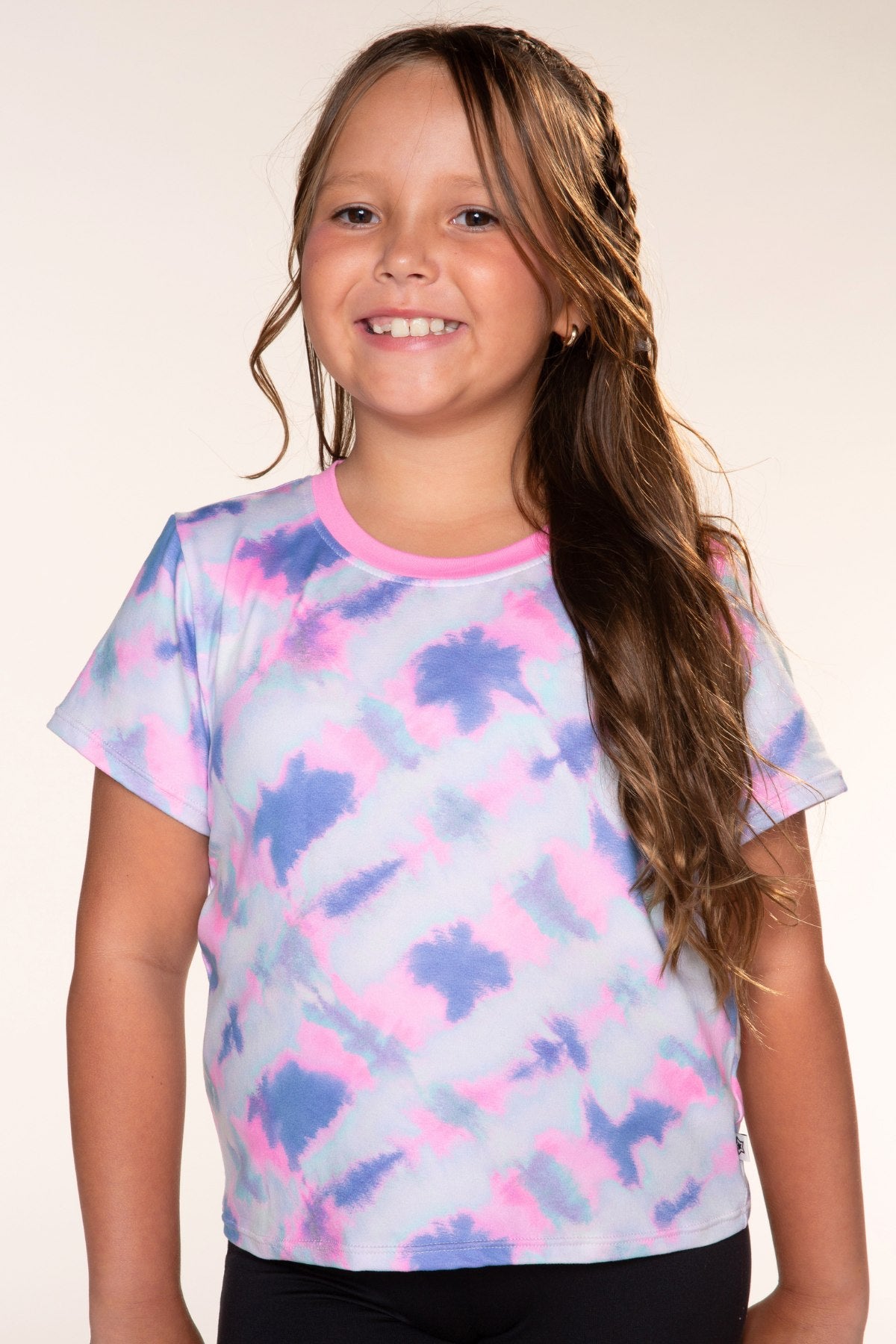 3 Pack Simply Soft Easy Tee - Pink Floral Smile | White Pink Smile | Ice Blue Pink Denim Tie Dye - NEW!