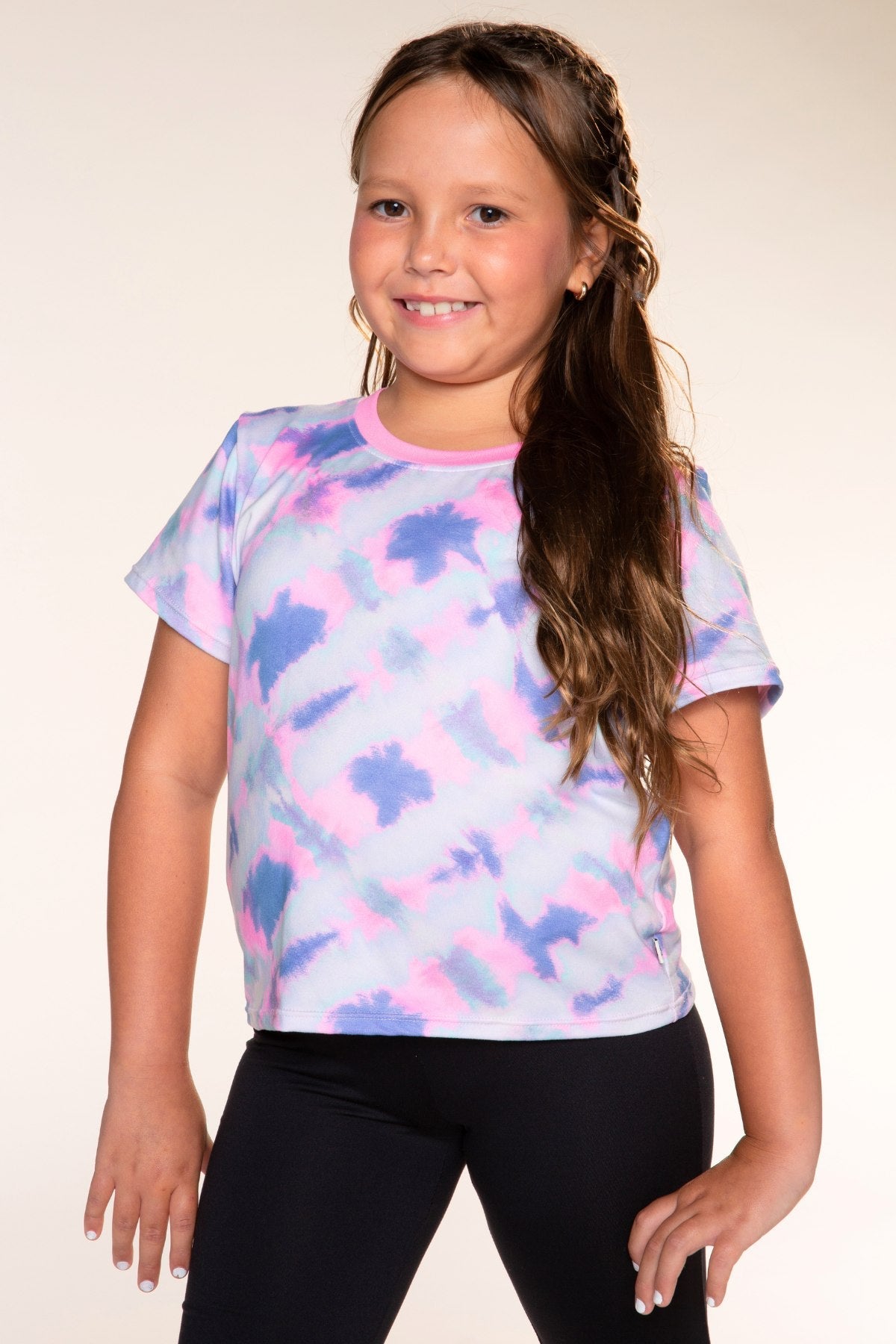 Simply Soft Easy Tee - Ice Blue Pink Denim Tie Dye - NEW!