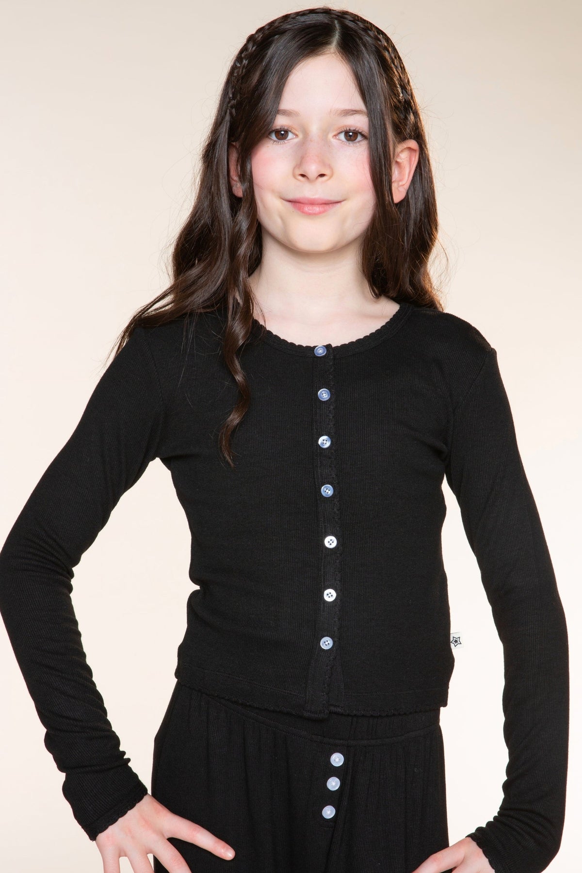 Ultra-Soft Rib Long Sleeve Cardigan - Jet Black - NEW!