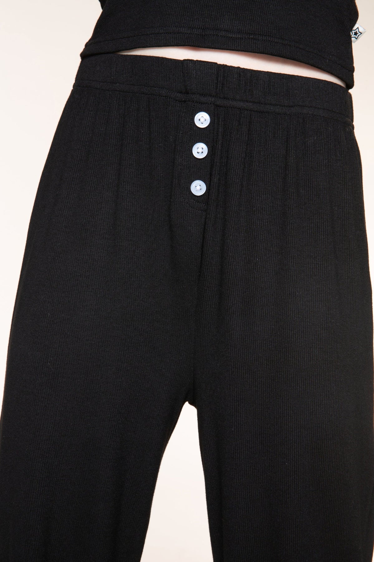 Ultra-Soft Rib Wide Leg Pant - Heather Grey Blue Floral - NEW!