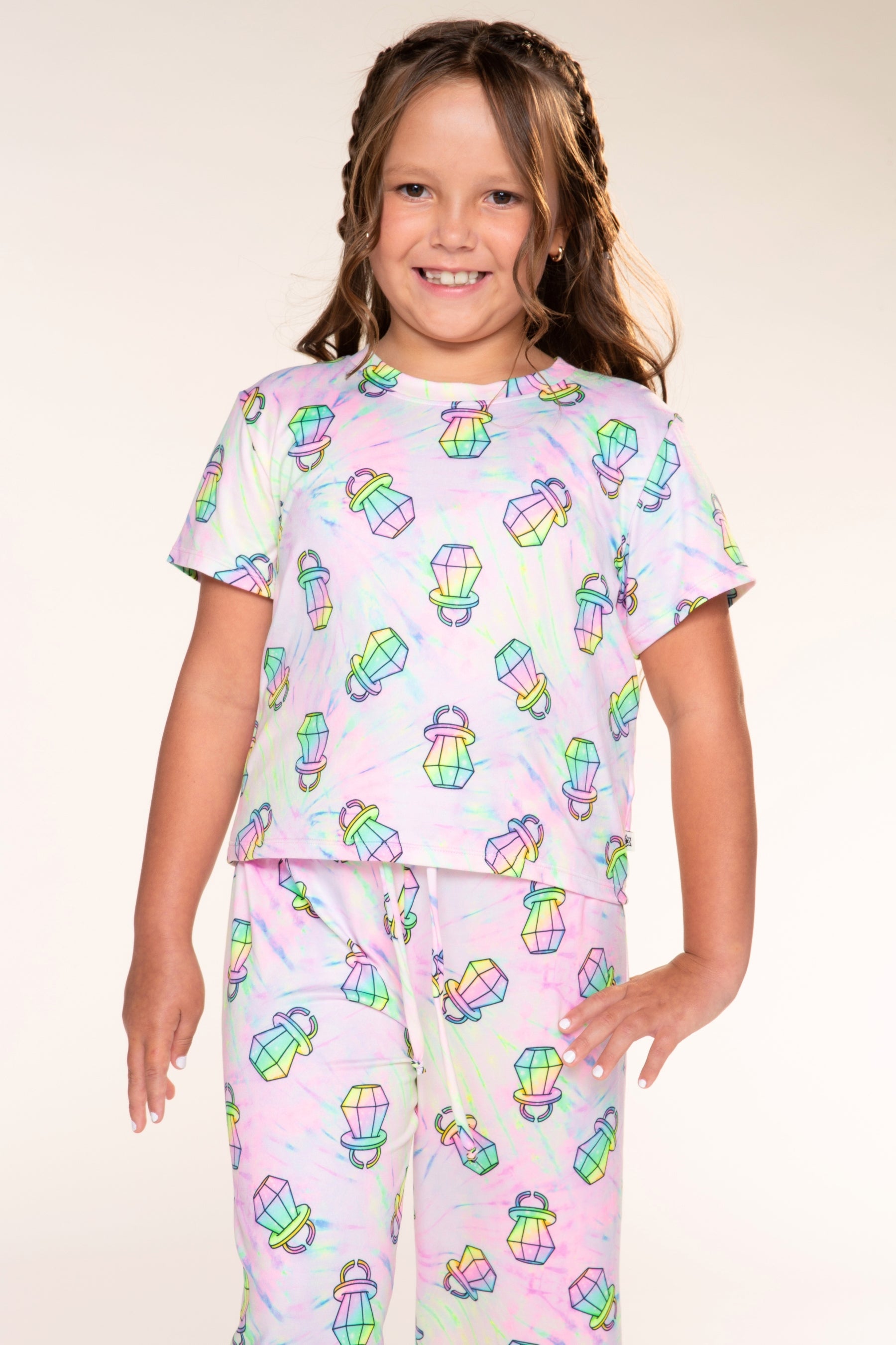 Simply Soft Easy Tee & Karate Pant - Rainbow Tie Dye Ring Pop - NEW!