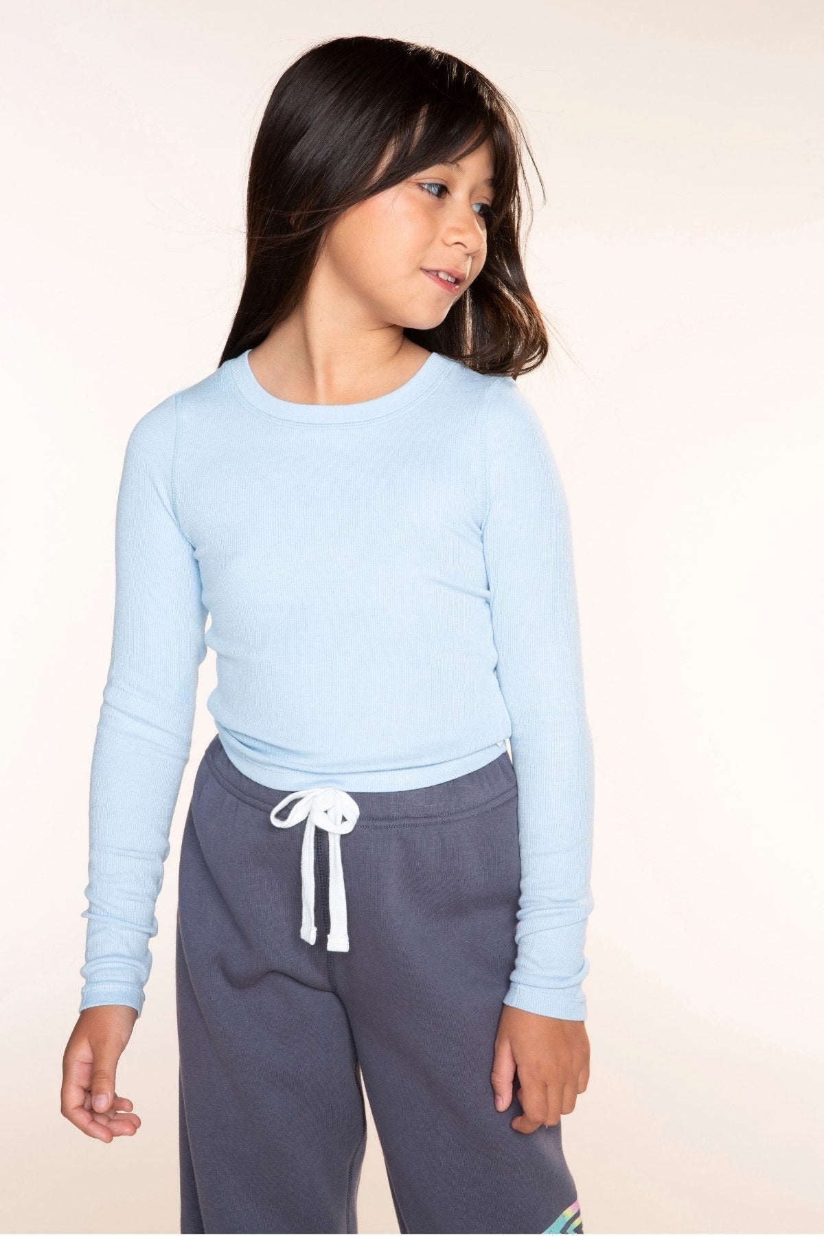 3-Pack Ultra-Soft Ribbed Fitted L/S Tee - Black | Powder Pink | Powder Blue - NEW!