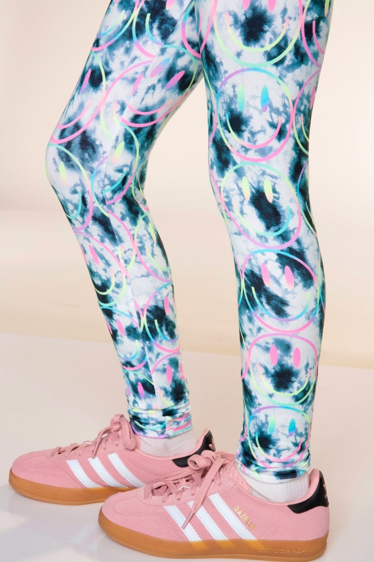 Simply Soft Long Legging. - Black Ivory Tie Dye Rainbow Smile - NEW!