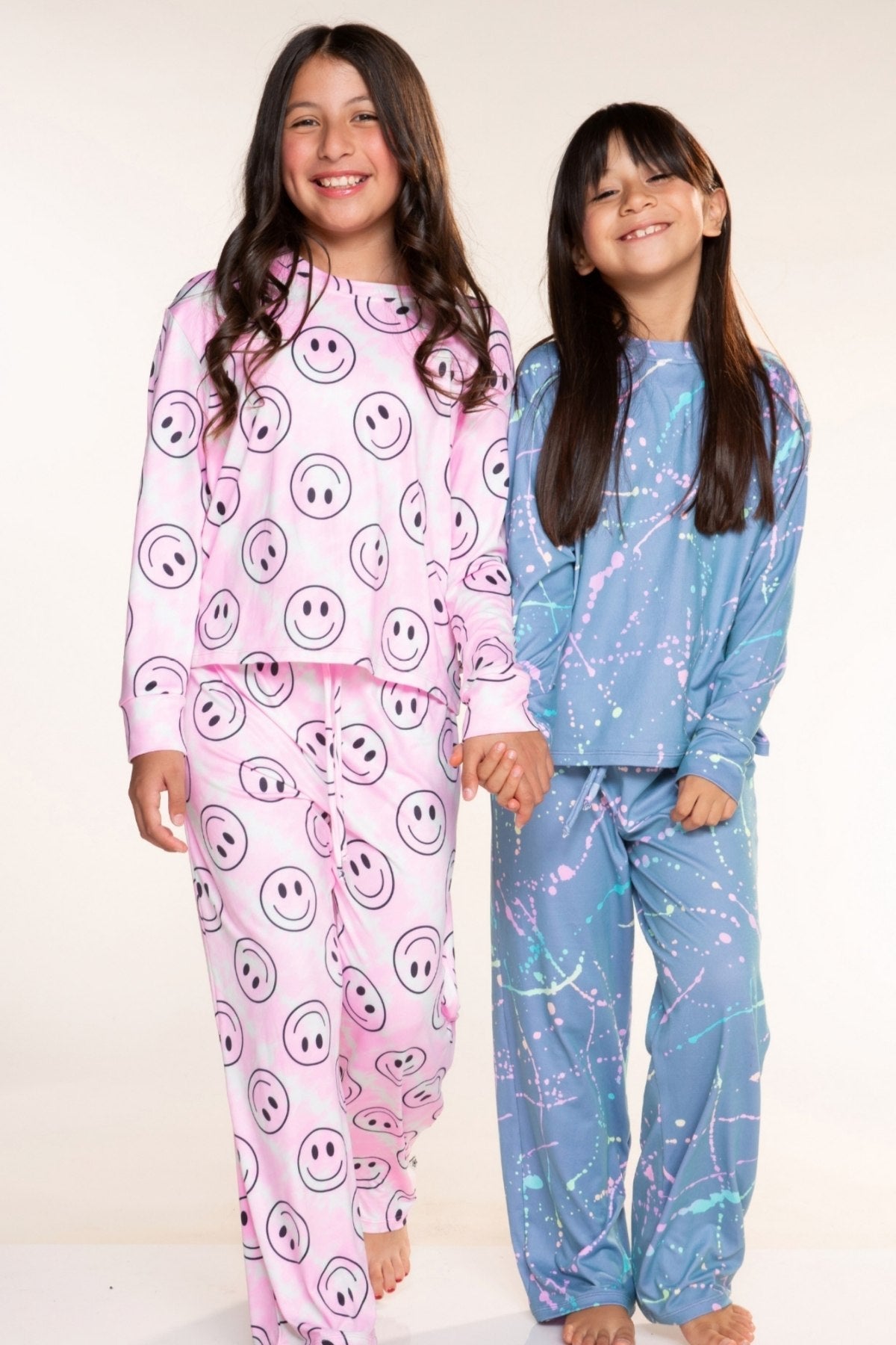 Simply Soft Long Sleeve Easy Tee & Karate Pant - Denim Rainbow Splatter - NEW!
