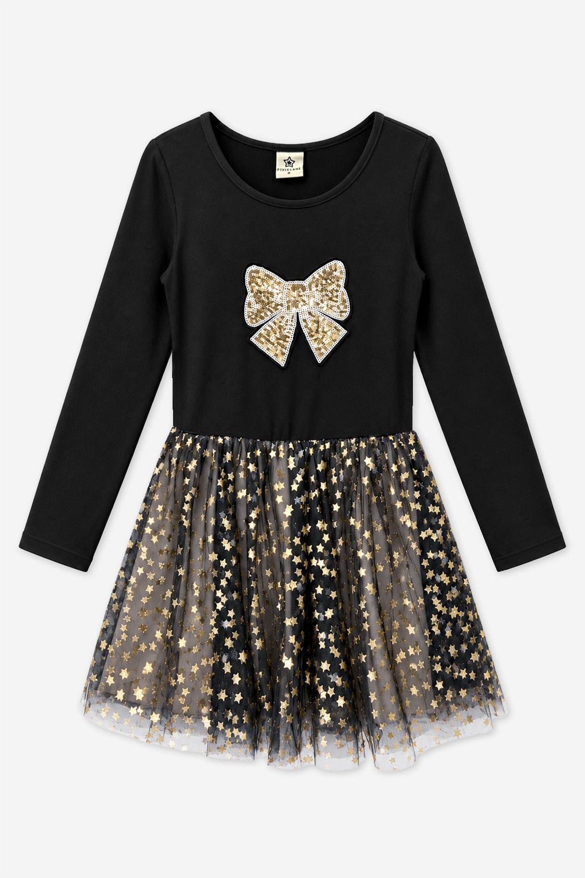 Simply Soft Long Sleeve Ballet Be Happy Tulle Dress - Pink Sequin Silver Star Rainbow Foil - NEW!