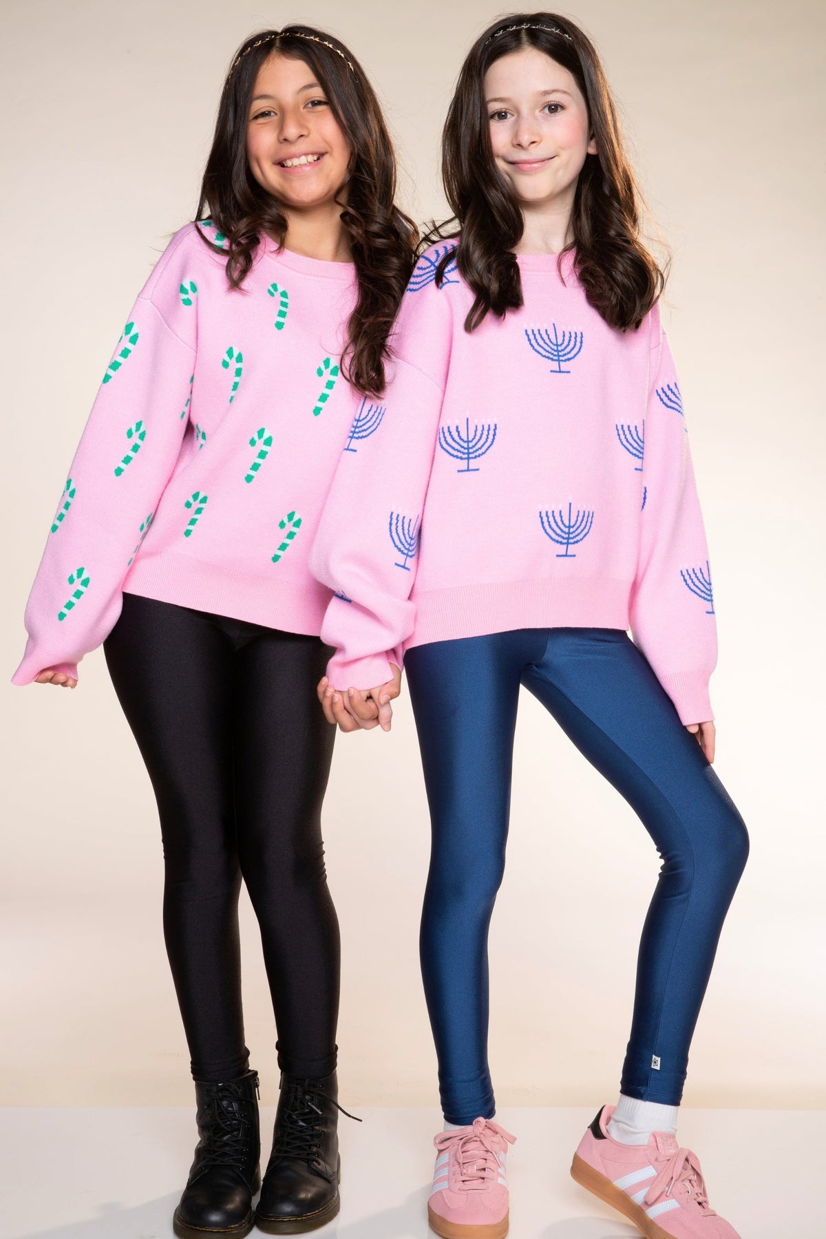 Yummy Soft Crew Neck Sweater - Bubble Gum Pink Green Ivory Candy Canes - NEW!