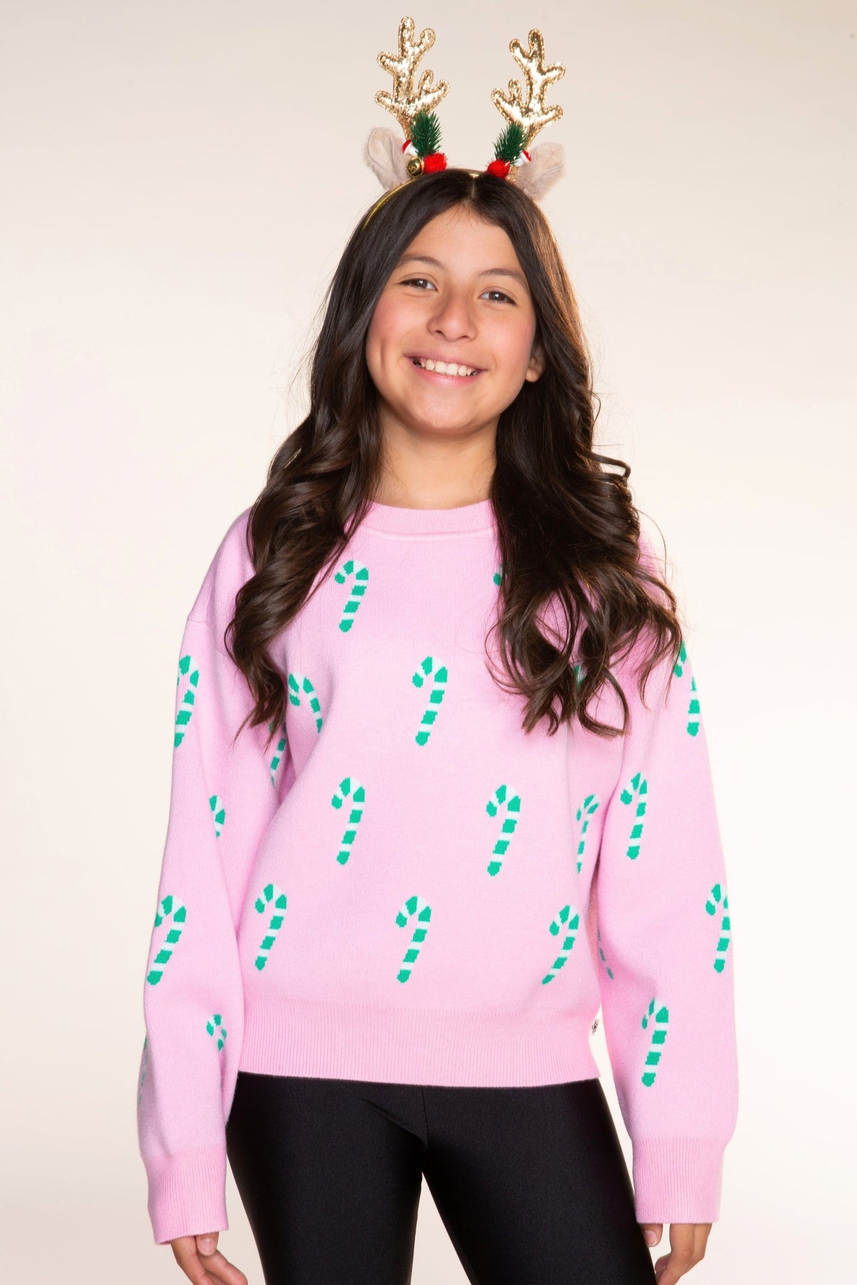 3 Pack Yummy Soft Sweater, Long Sleeve Ballet Be Happy Tulle Dress & Simply Soft Luxe Mid-Rise Long Legging - Bubble Gum Pink Green Ivory Candy Canes | Pink Sequin Silver Star Rainbow Foil | Burgundy Heather - NEW!