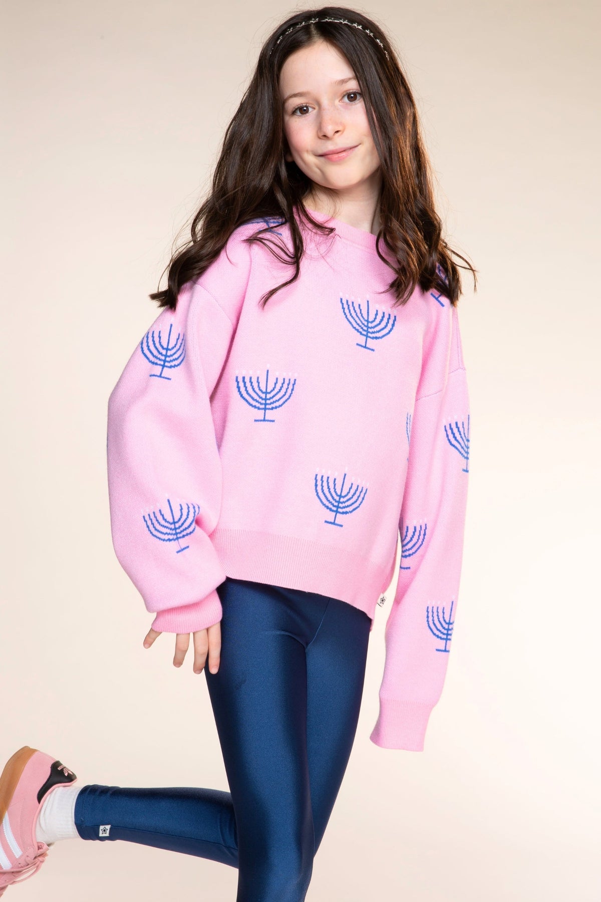 Yummy Soft Crew Neck Sweater - Bubble Gum Pink Green Ivory Candy Canes - NEW!