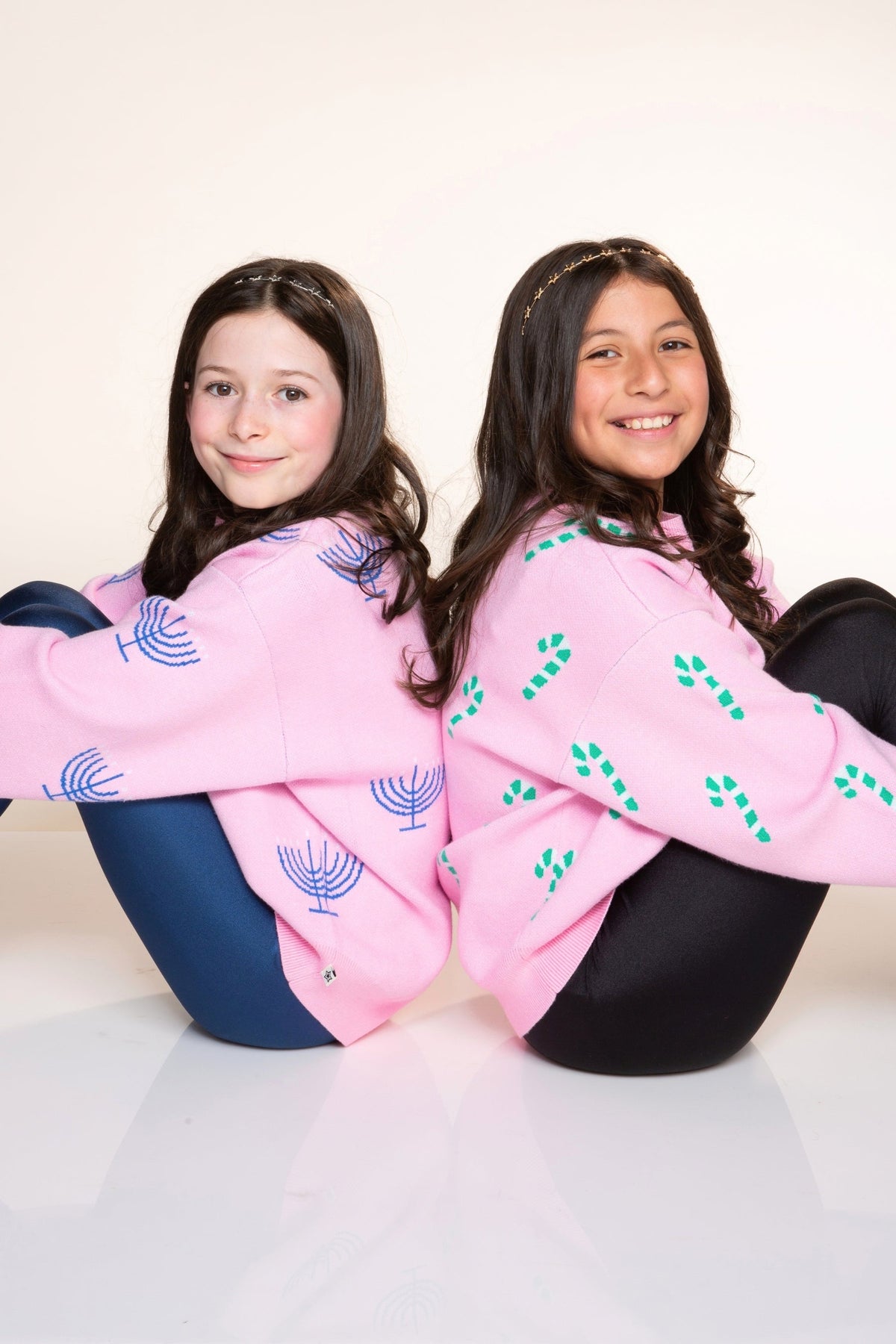 Yummy Soft Crew Neck Sweater - Bubble Gum Pink Green Ivory Candy Canes - NEW!