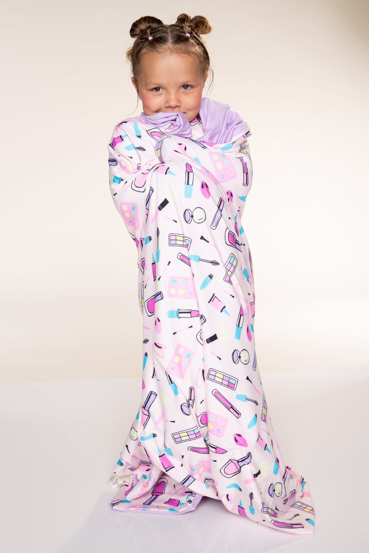 Simply Soft Reversible Blanket - Light Blue Pink Bow - NEW