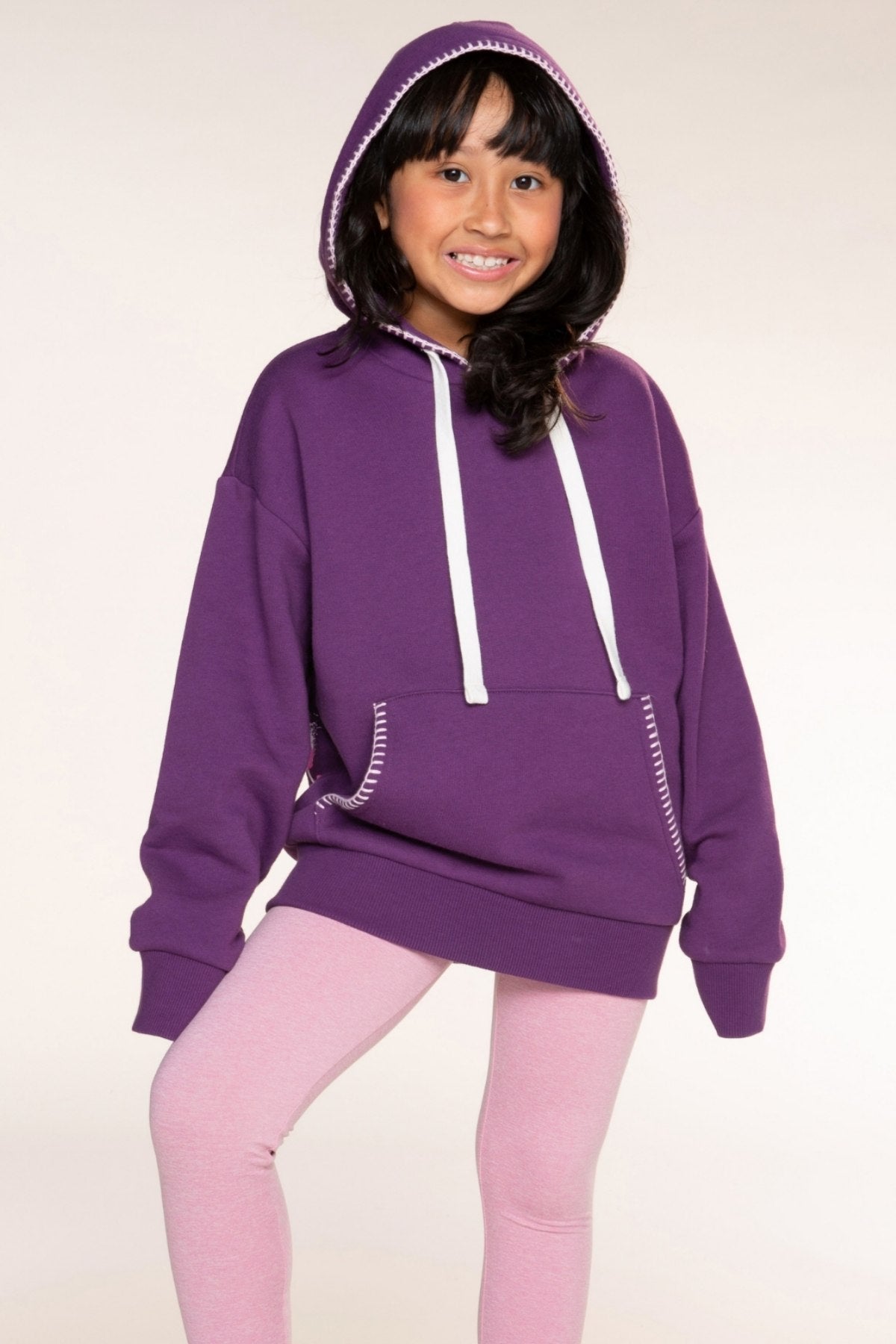 Butter French Terry Oversized Hoodie - Dk Purple Rainbow Graffiti - NEW!