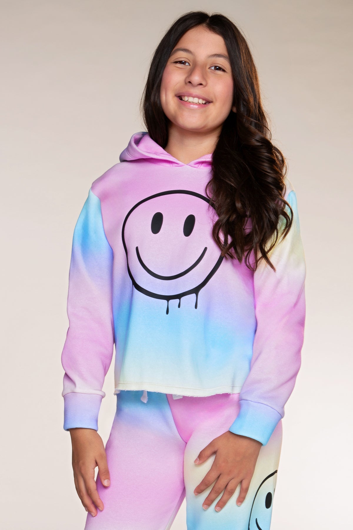 Cloud Soft French Terry Easy Hoodie - Rainbow Ombre Smile - NEW!