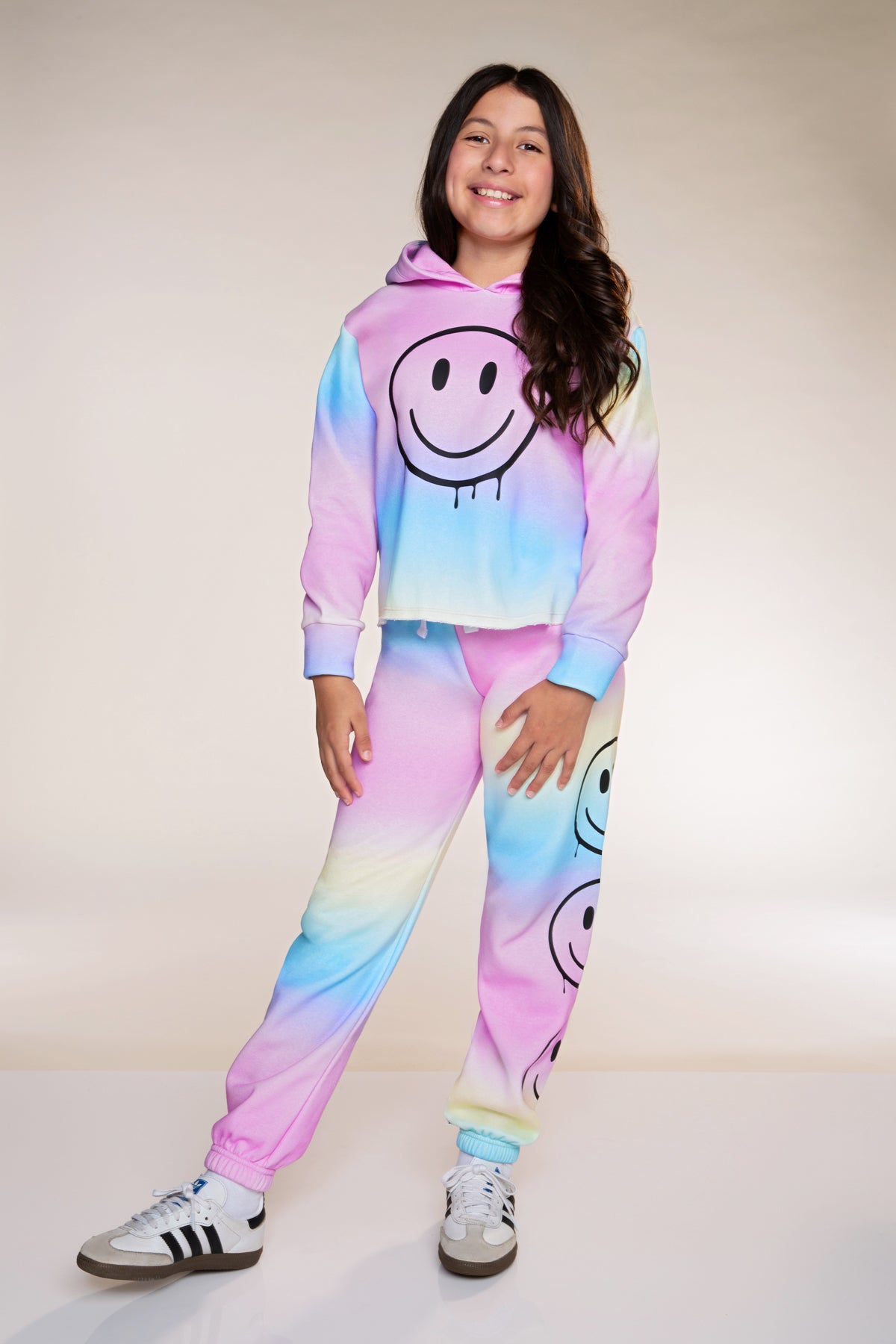 Cloud Soft French Terry Easy Hoodie - Rainbow Ombre Smile - NEW!