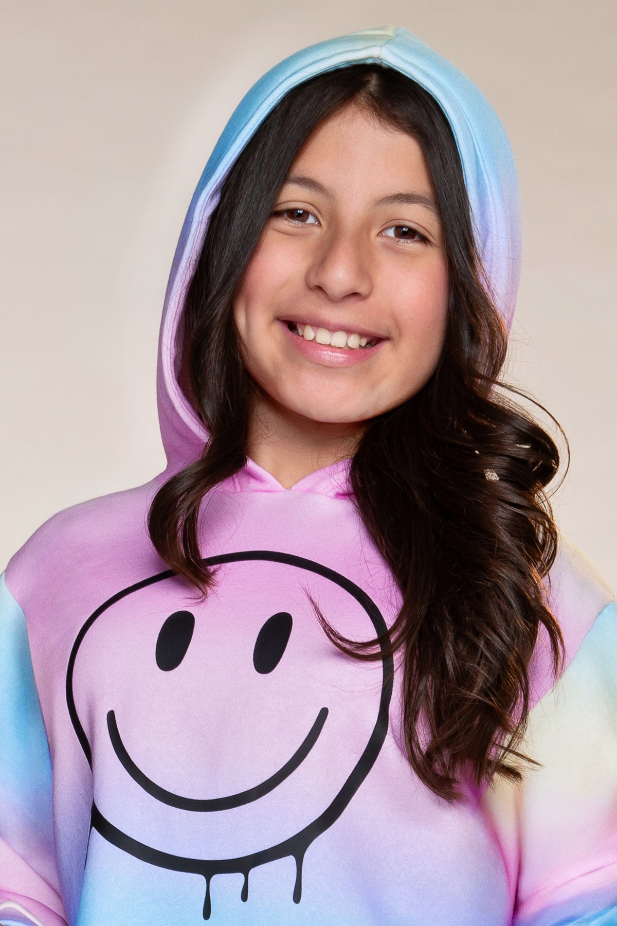 Cloud Soft French Terry Easy Hoodie - Rainbow Ombre Smile - NEW!