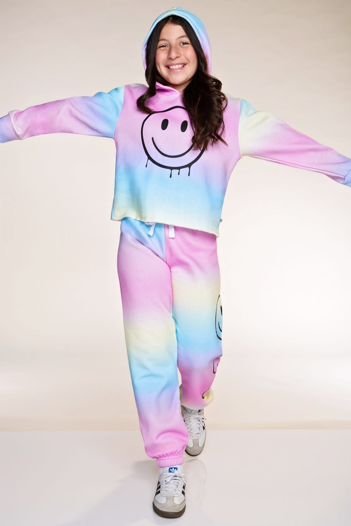 Cloud Soft French Terry Easy Hoodie - Rainbow Ombre Smile - NEW!