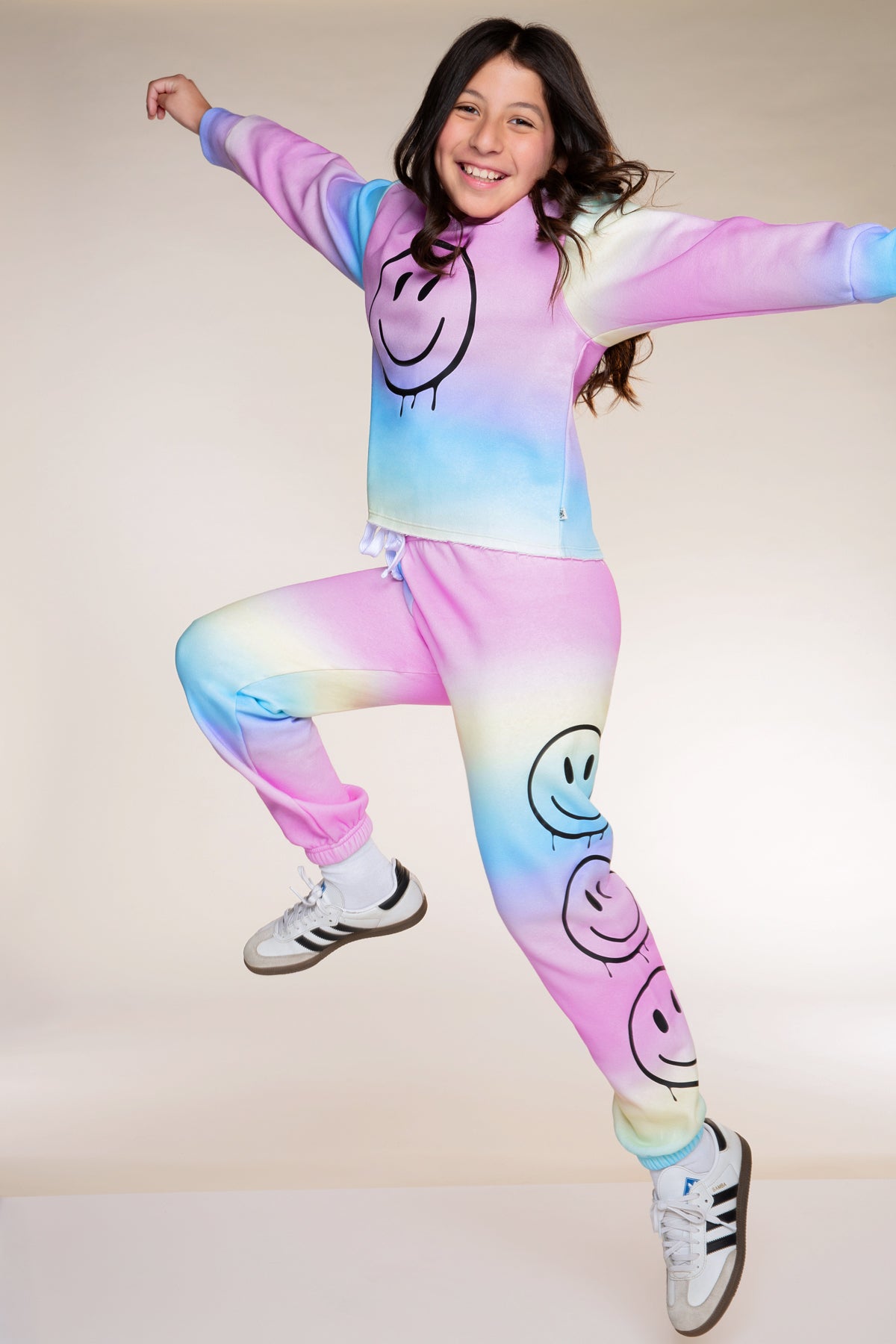 Cloud Soft French Terry Easy Hoodie - Rainbow Ombre Smile - NEW!