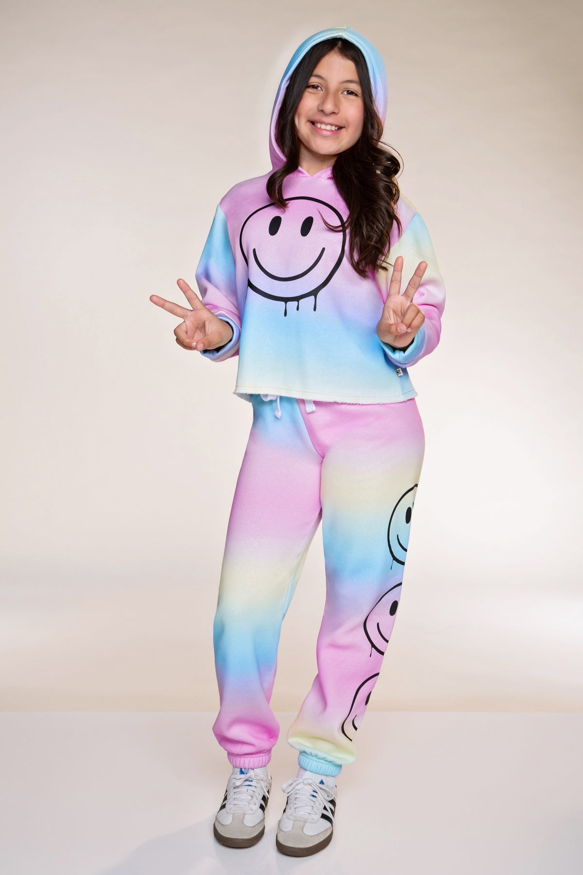 Cloud Soft French Terry Sweatpant - Black Rainbow Heart Bolt - NEW!