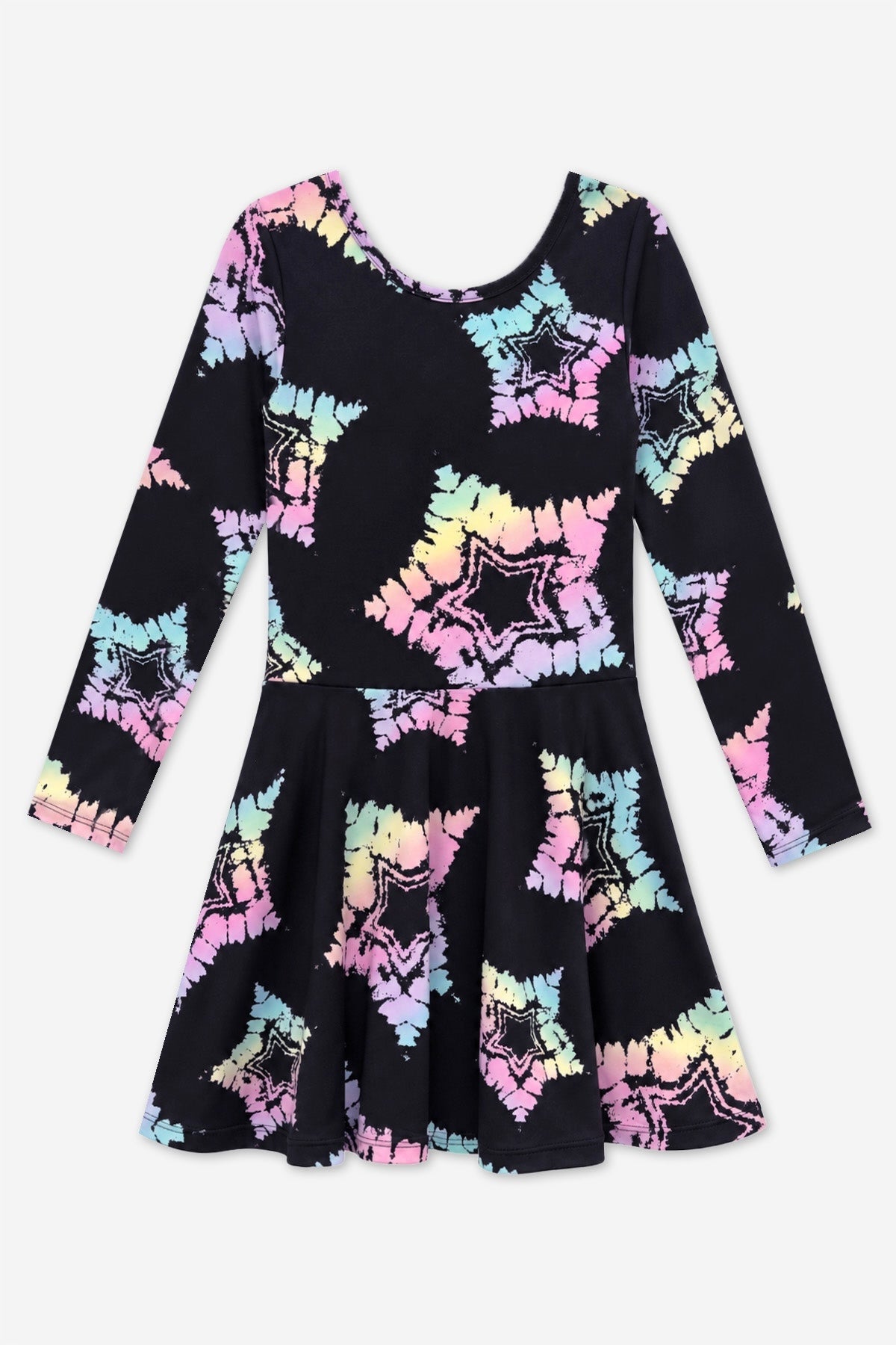 Simply Soft Long Sleeve Skater Dress - Pink Rainbow Glitter - NEW!