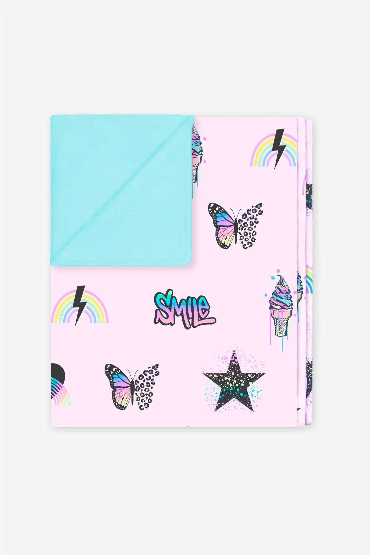 Gift Set - Simply Soft Ruffle Dress, Legging & Cozy Blanket - Light Pink Multi Rainbow Charms | Black - NEW!