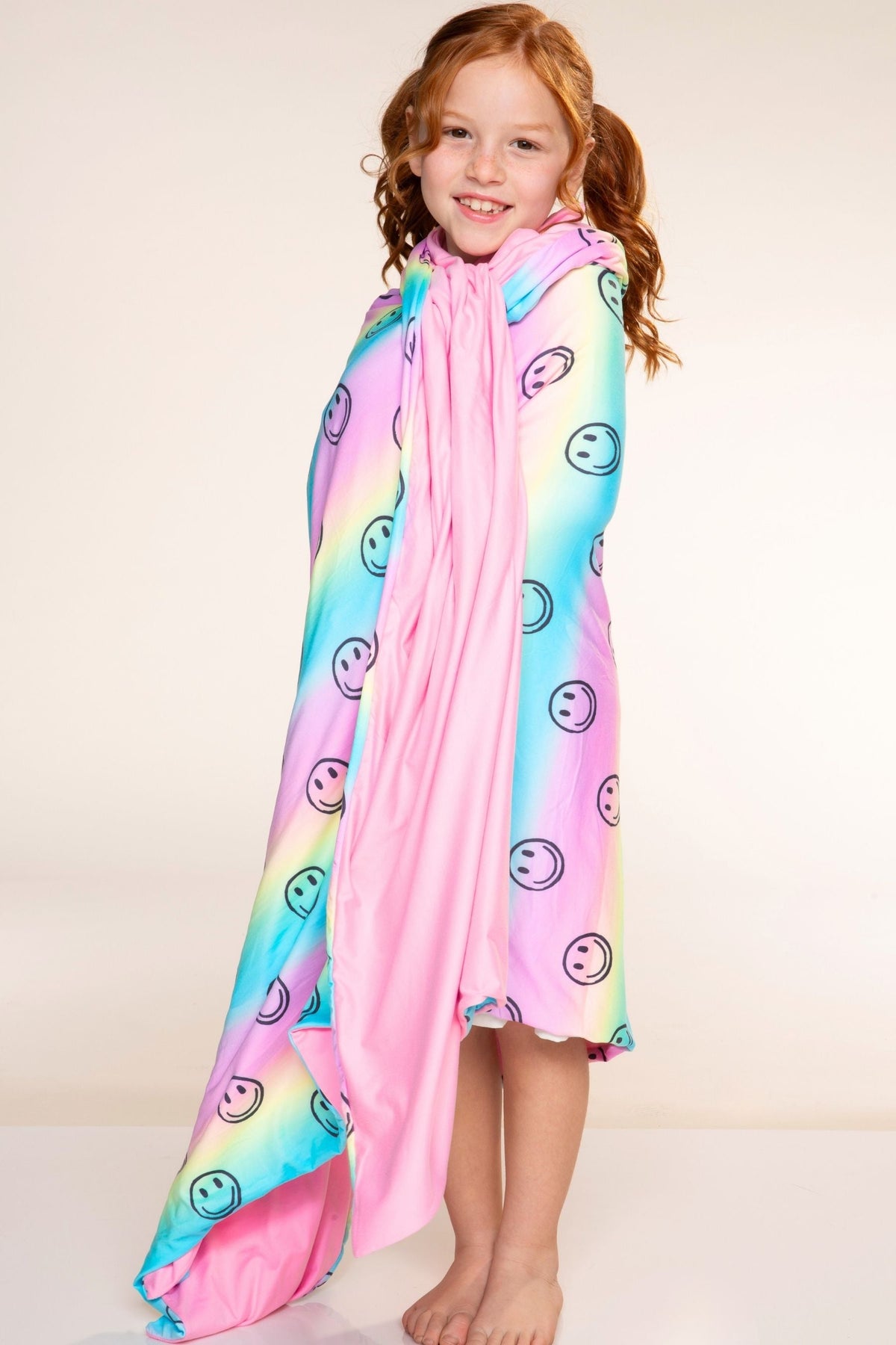 Simply Soft Reversible Blanket - Neon Hot Pink Rainbow Gummy Bear - NEW!