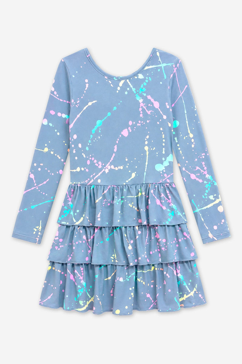 Simply Soft Long Sleeve Triple Ruffle Skirt Dress