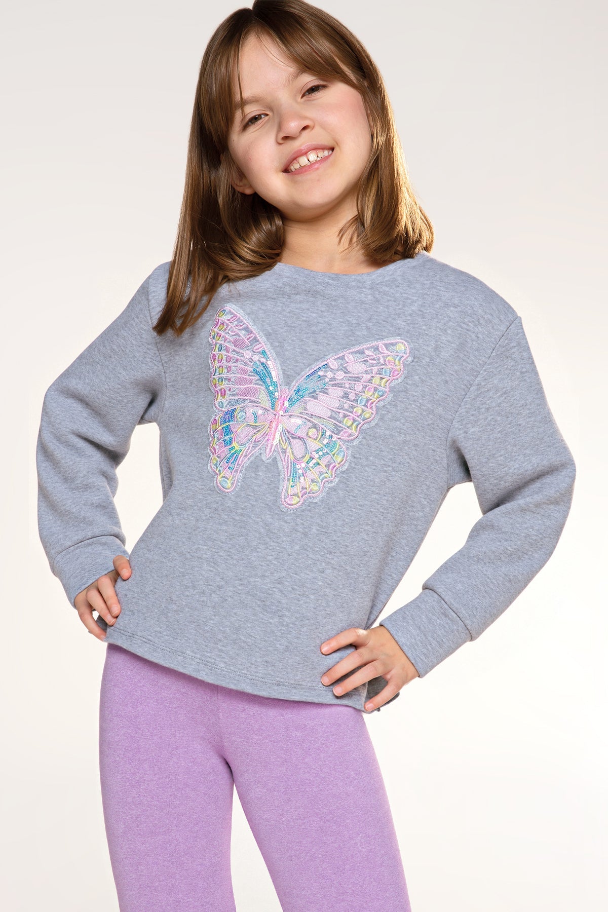 Cloud Soft French Terry Easy Crew Sweatshirt - Vintage Rose Stars - NEW!