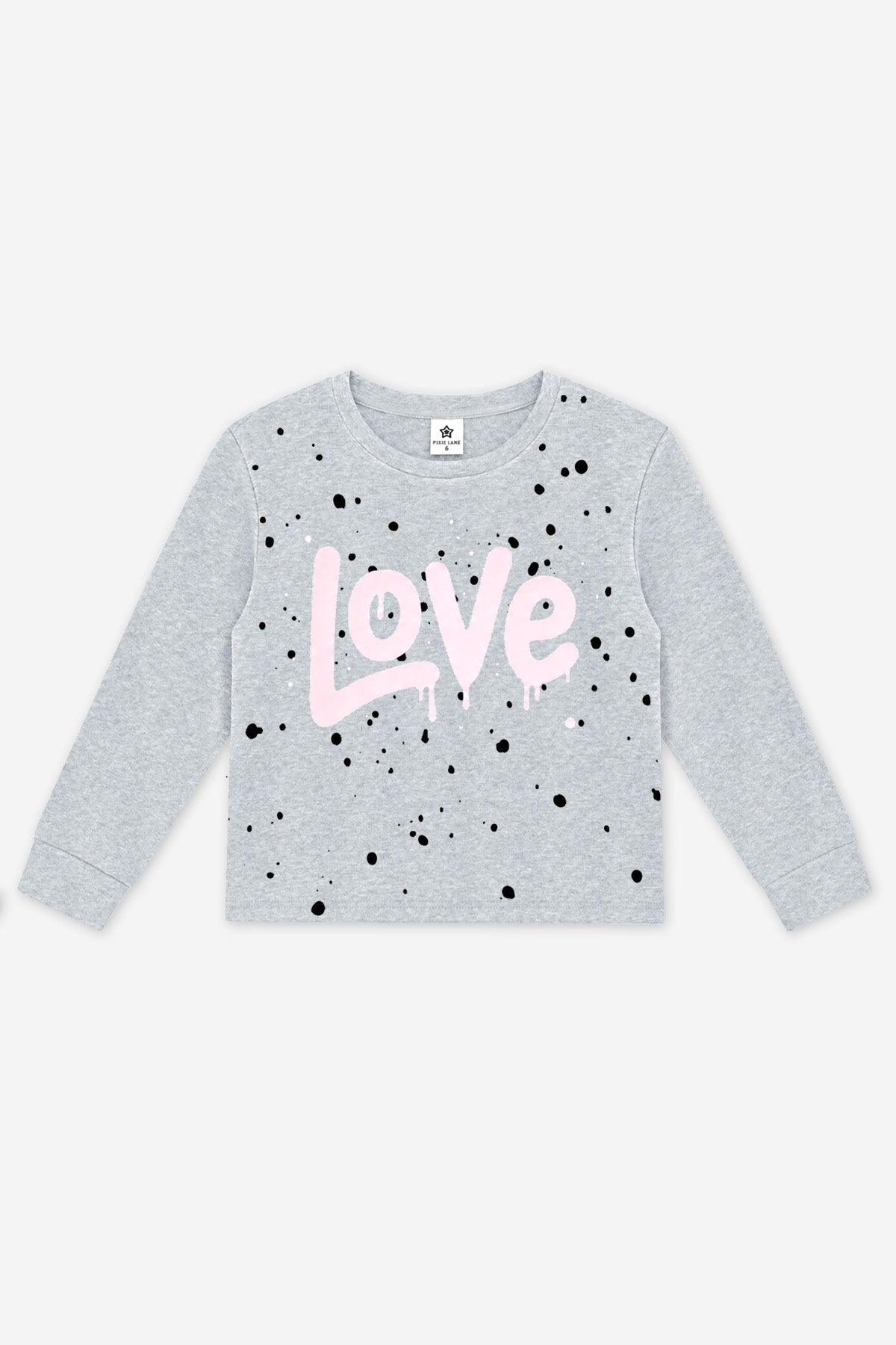 Simply Soft Long Sleeve Easy Tee - Heather Grey Pink Love - NEW!