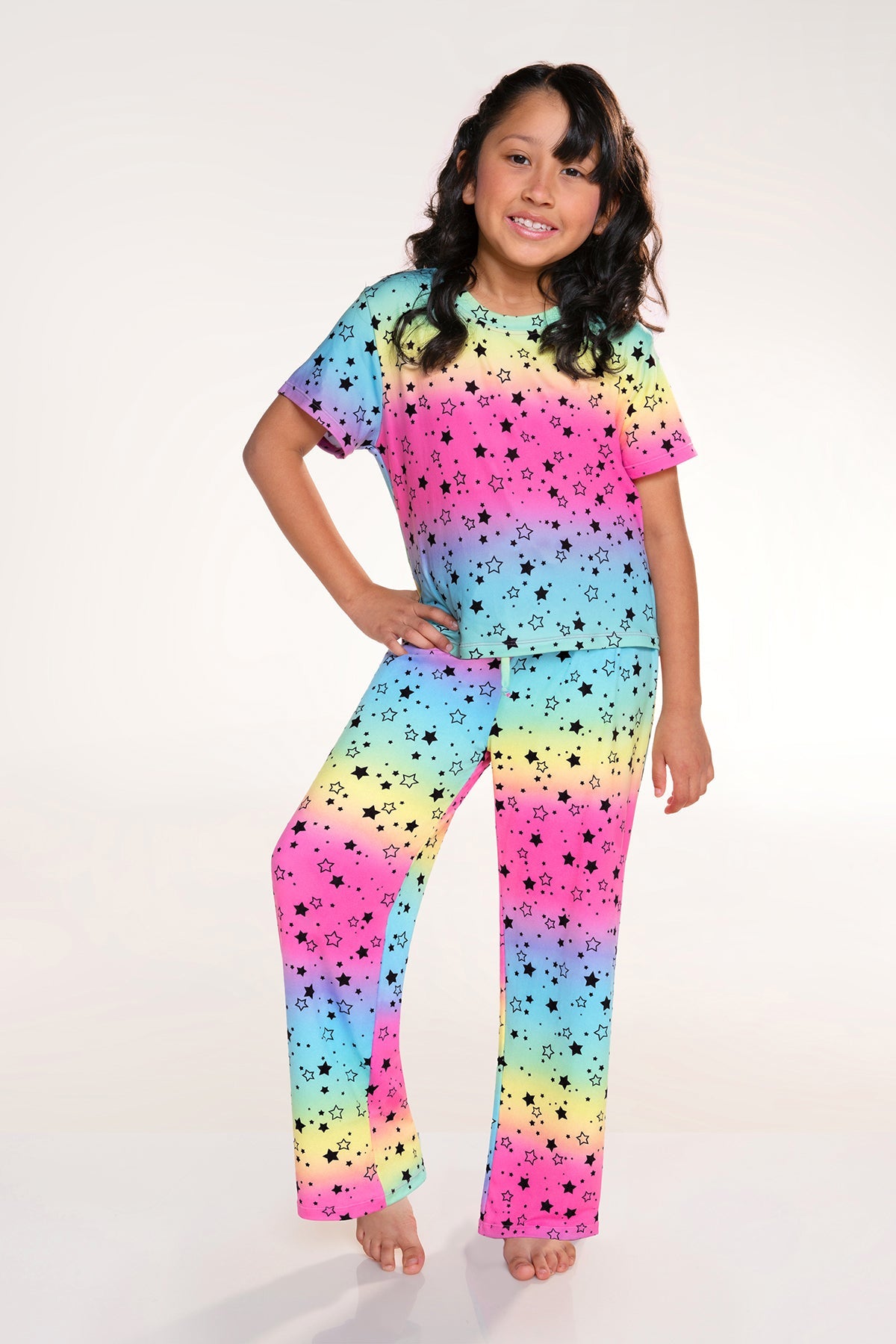 Simply Soft Easy Tee & Karate Pant - Neon Hot Pink Rainbow Gummy Bear - NEW!