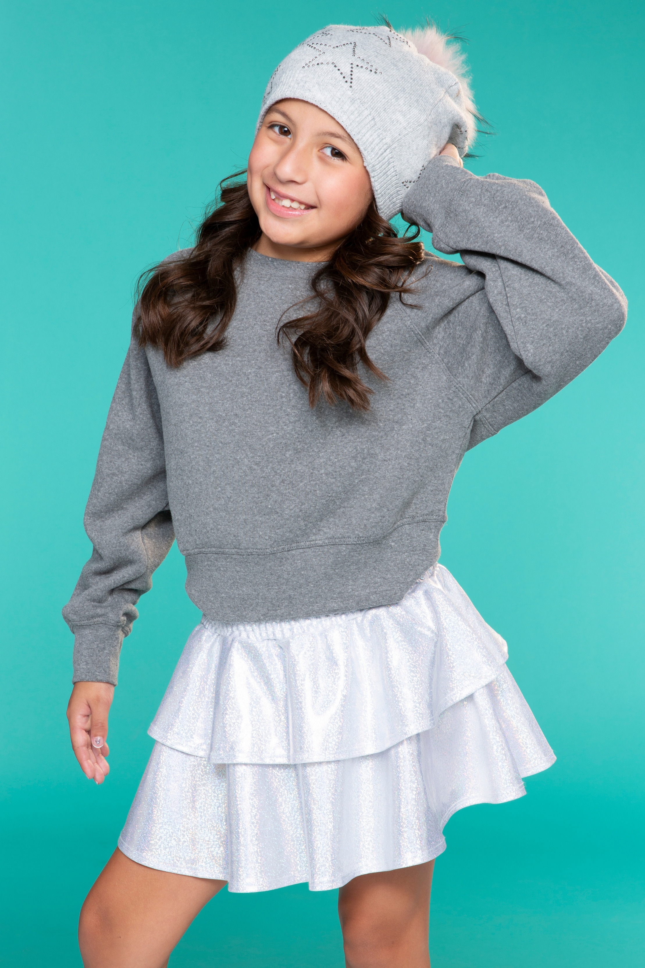 Smocked Skirt - Silver Glitter - 2