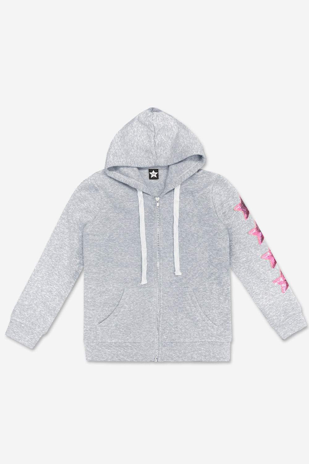 Cotton Soft French Terry Easy Zip Hoodie - Latte Leopard Bow