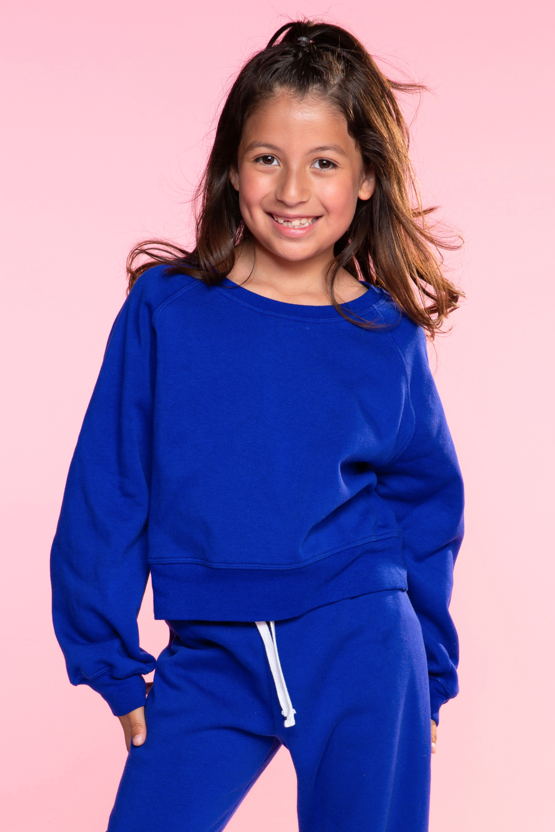 French Terry Luxe Skimmer Crew Sweatshirt - Neon Royal Blue - 5/6