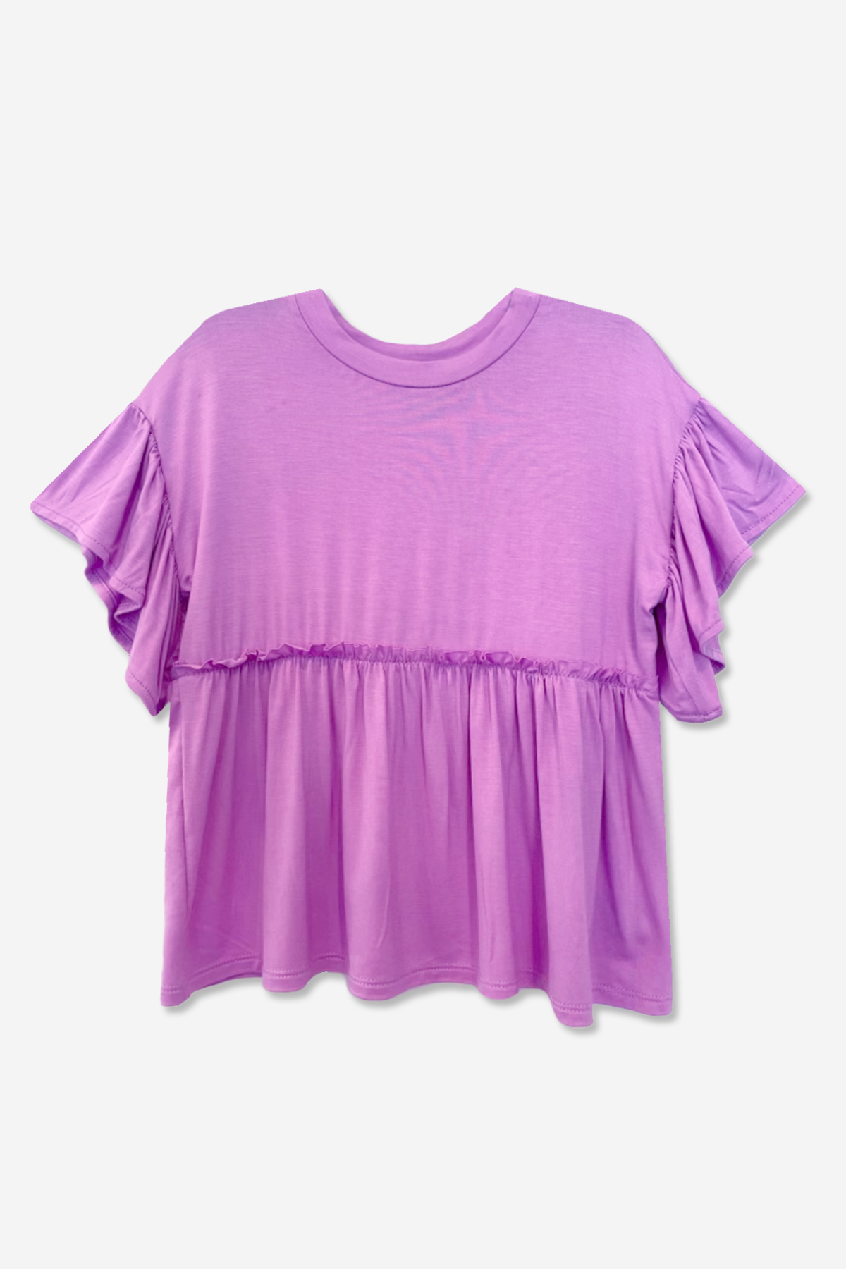 Flutter Sleeve Baby Doll Top - Grape | PixieLane