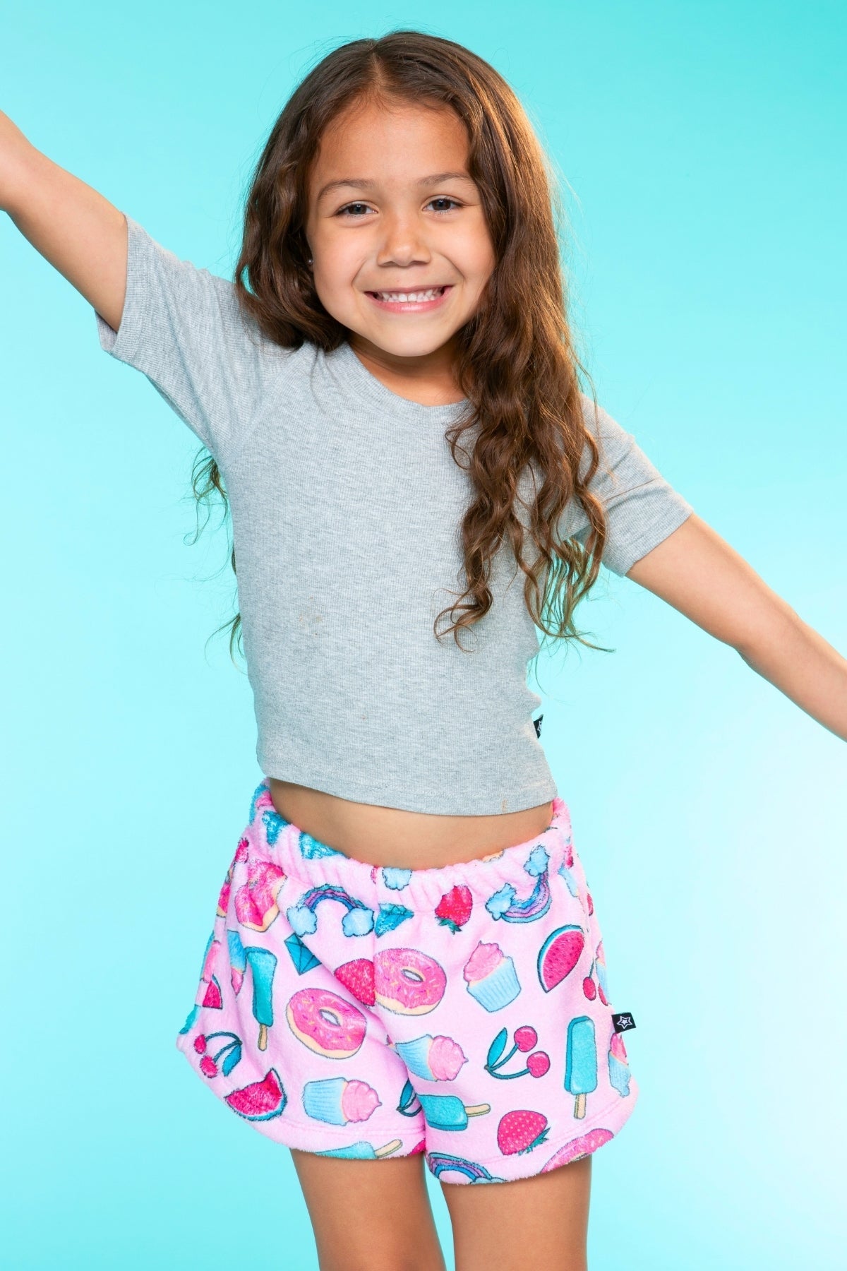 Fuzzy Plush Dolphin Short - Pink Moon Stars