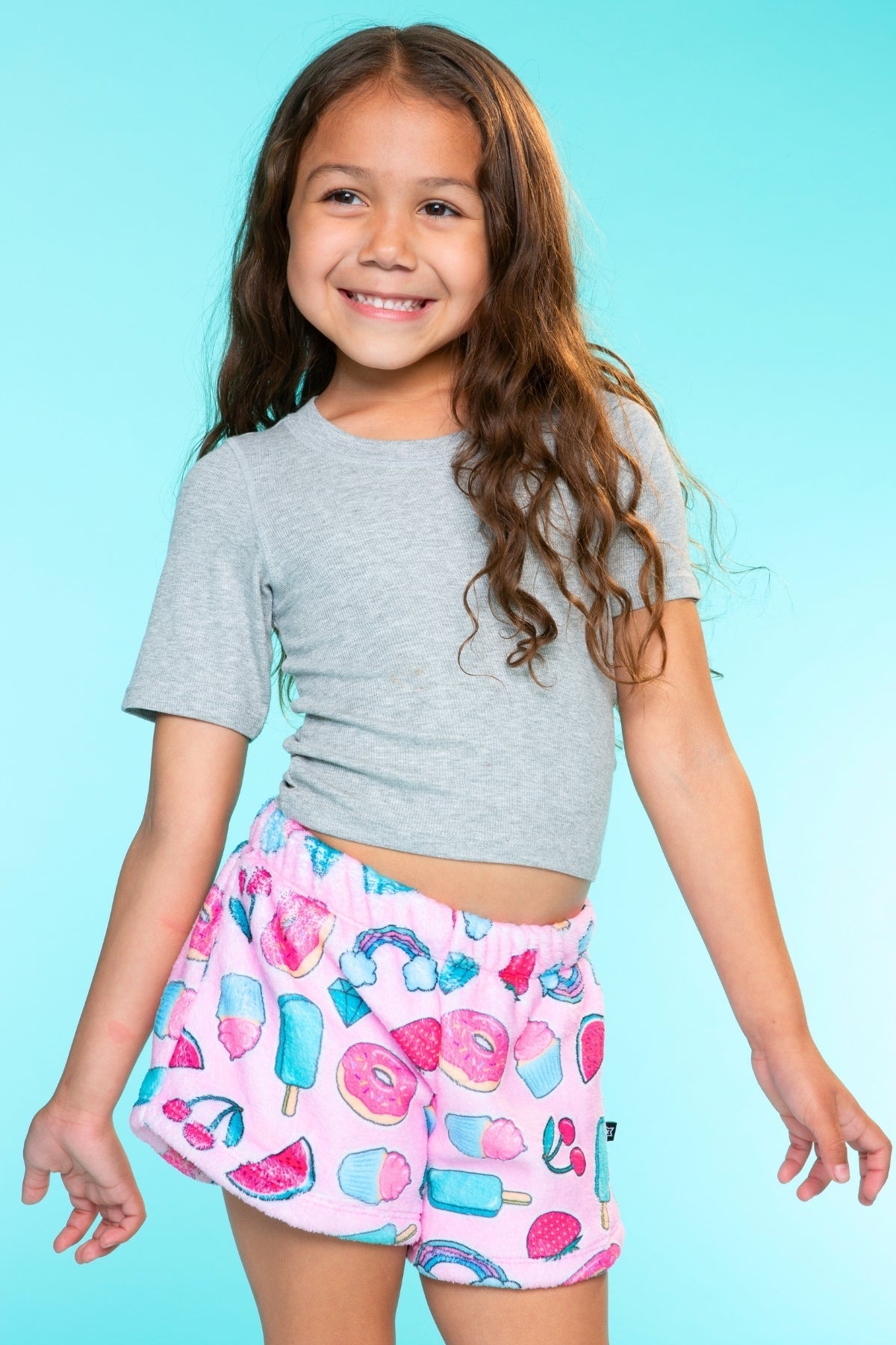 Fuzzy Plush Dolphin Short - Pink Moon Stars