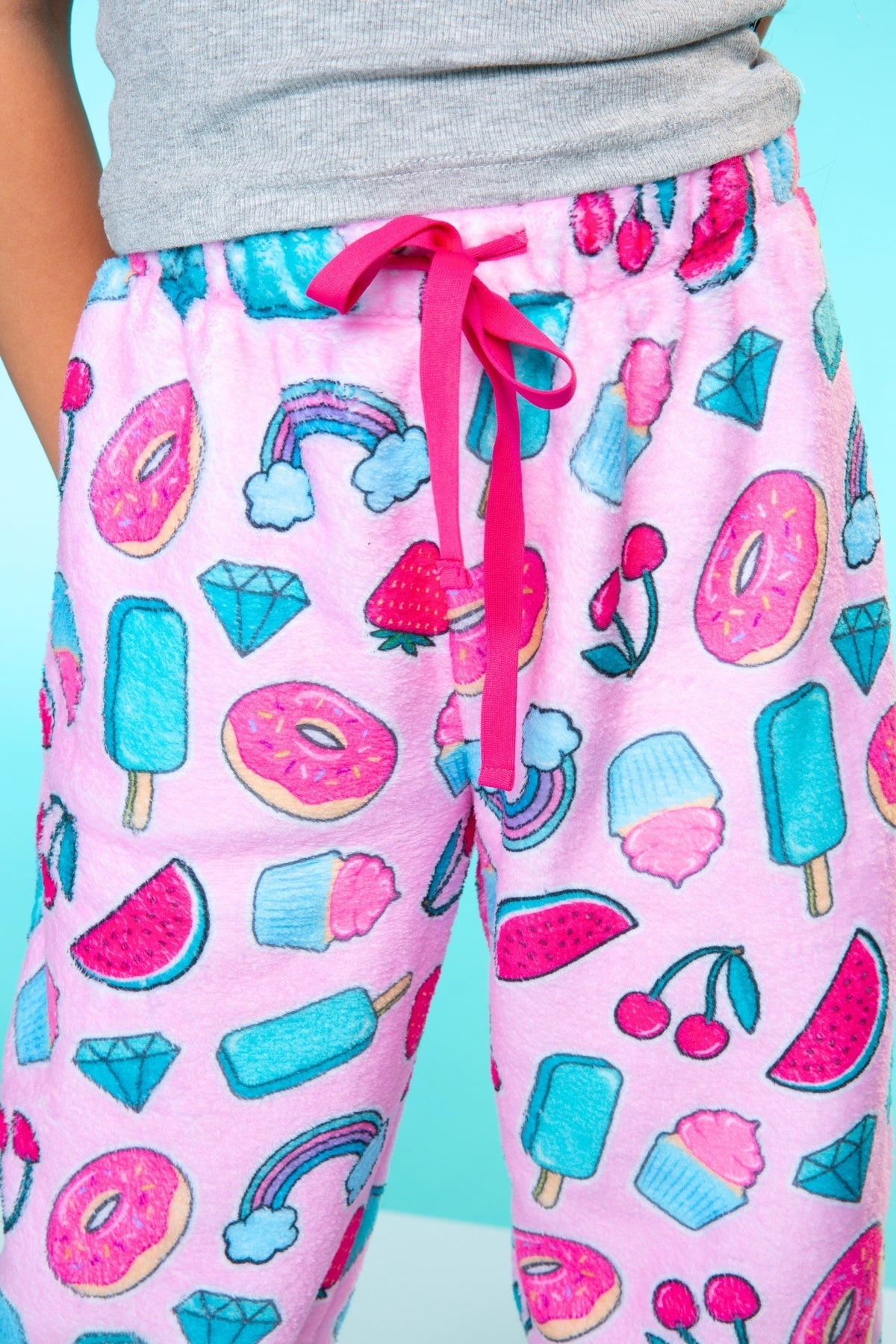 Fuzzy Plush Karate Pant - Matcha Boba