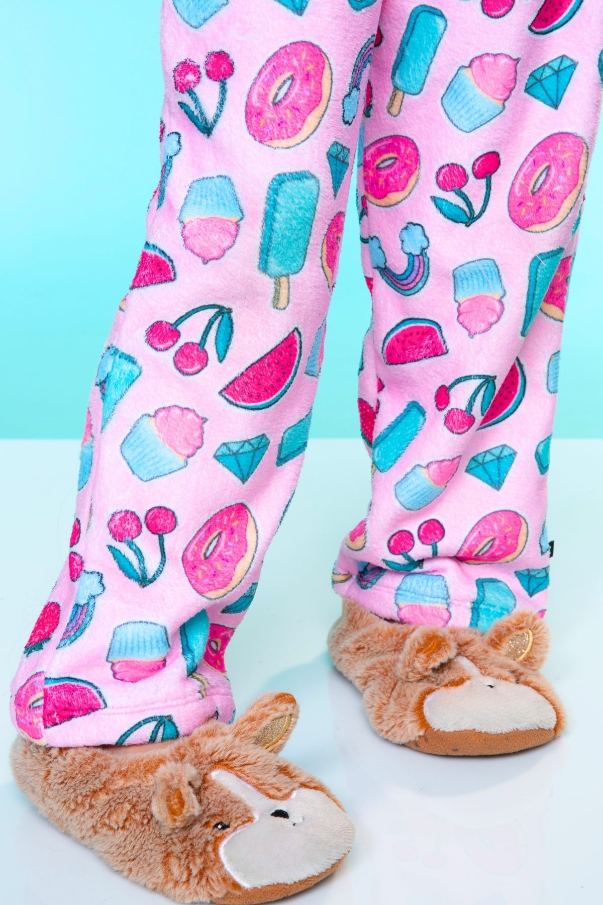 Fuzzy Plush Karate Pant - Matcha Boba