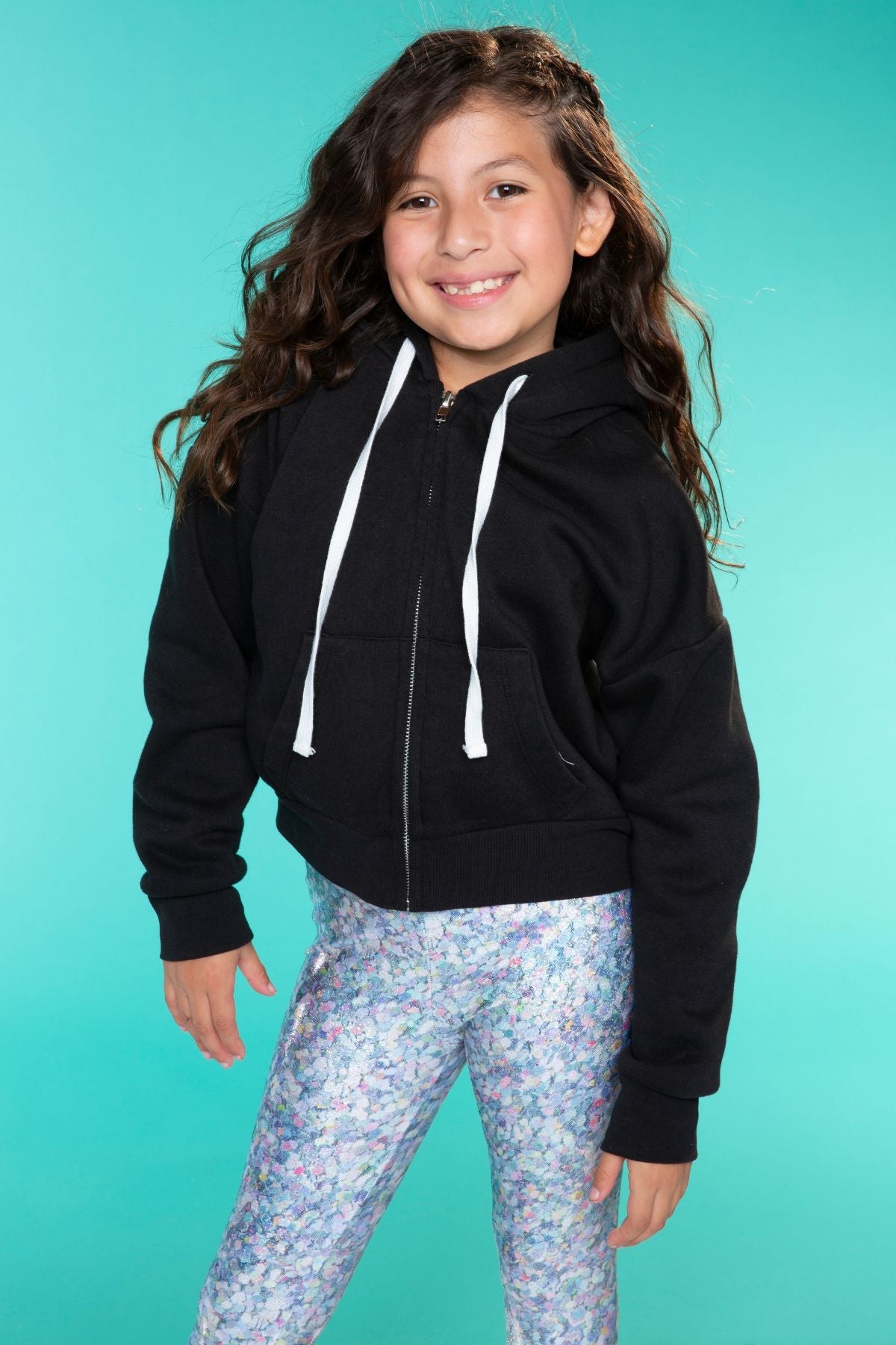 Glitter Foil High Shine Legging - Black Sparkle Rainbow Gummy Bear