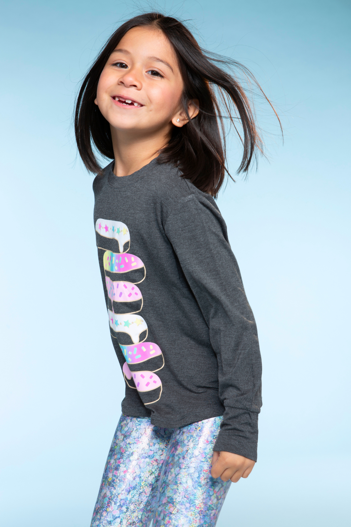 Glitter Foil High Shine Legging - Black Sparkle Rainbow Gummy Bear