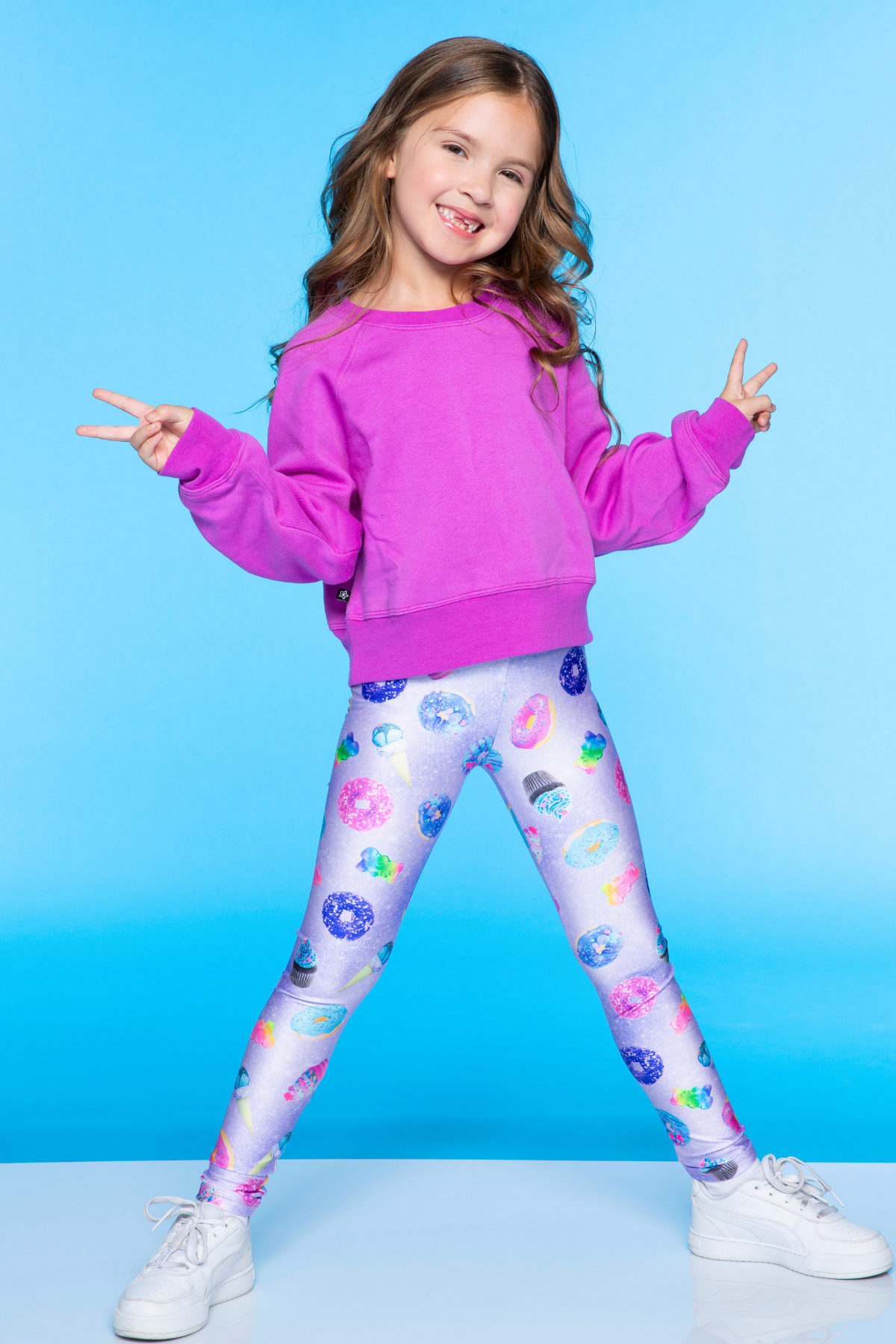 High Shine Long Legging - Black Stars