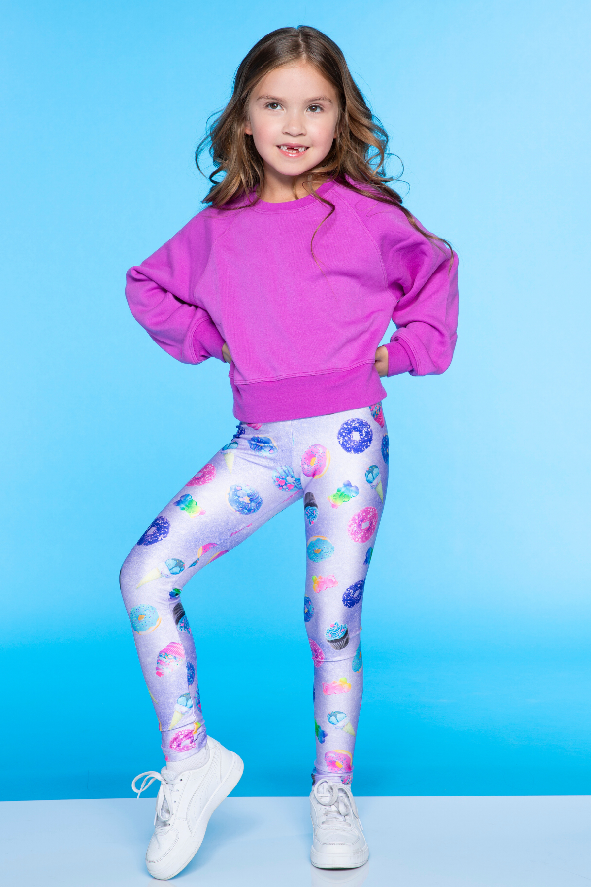 High Shine Long Legging - Black Stars