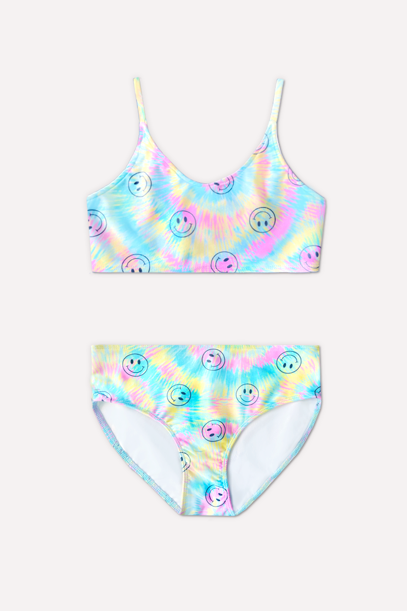 Ribbed Cutout Front High Cut Bikini Two Piece Swimsuit – Rose