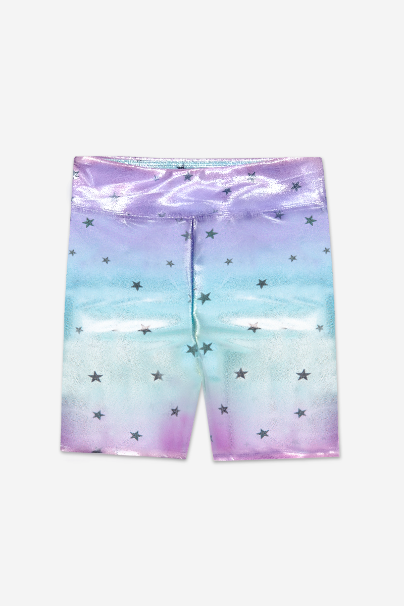 High Shine Biker Short - Pink Glitter