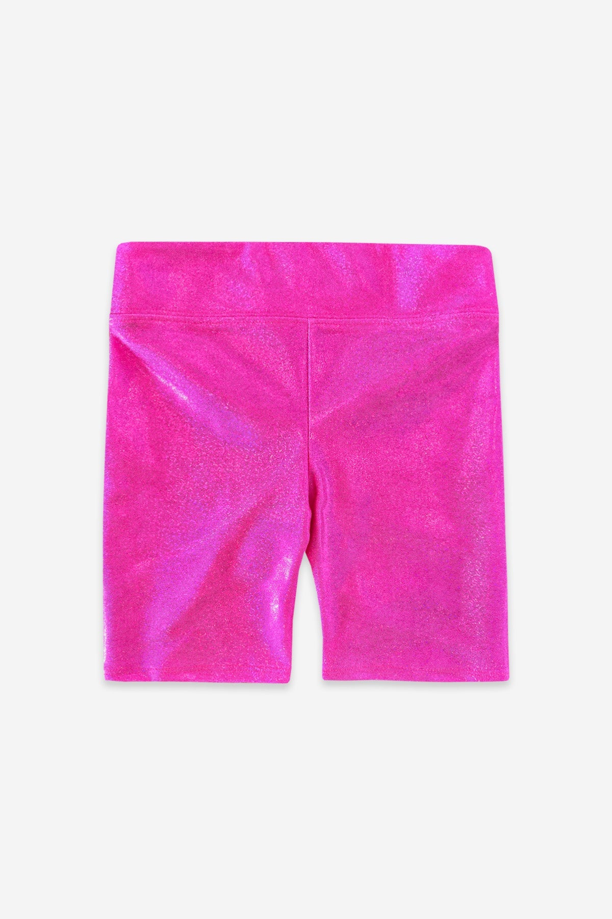 High Shine Biker Short - Foil Rainbow Mermaid