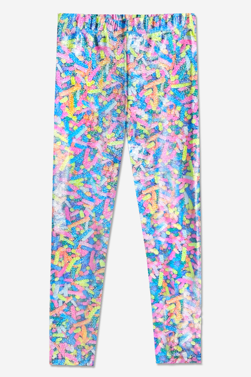 Glitter Foil High Shine Legging - Taupe Leopard - NEW!