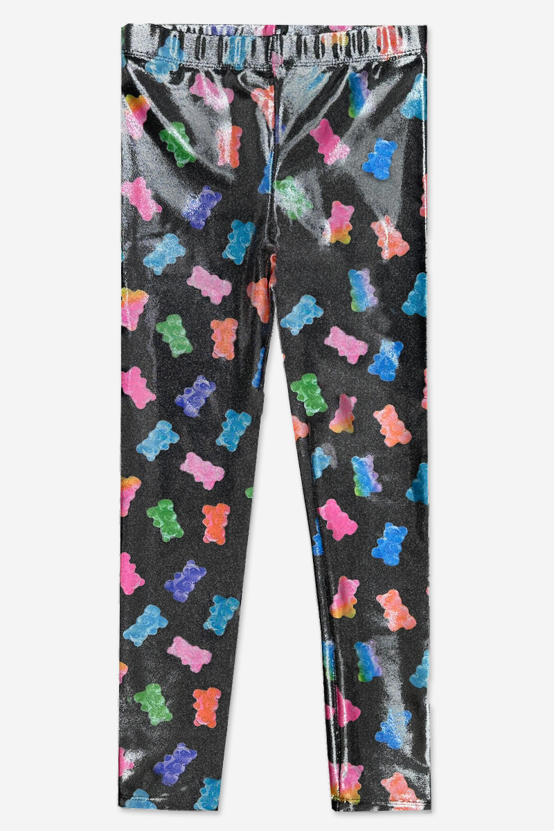 Glitter Foil High Shine Legging - Taupe Leopard - NEW!
