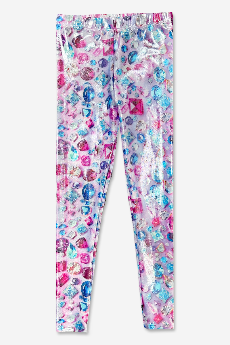 Glitter Foil High Shine Legging - Taupe Leopard - NEW!