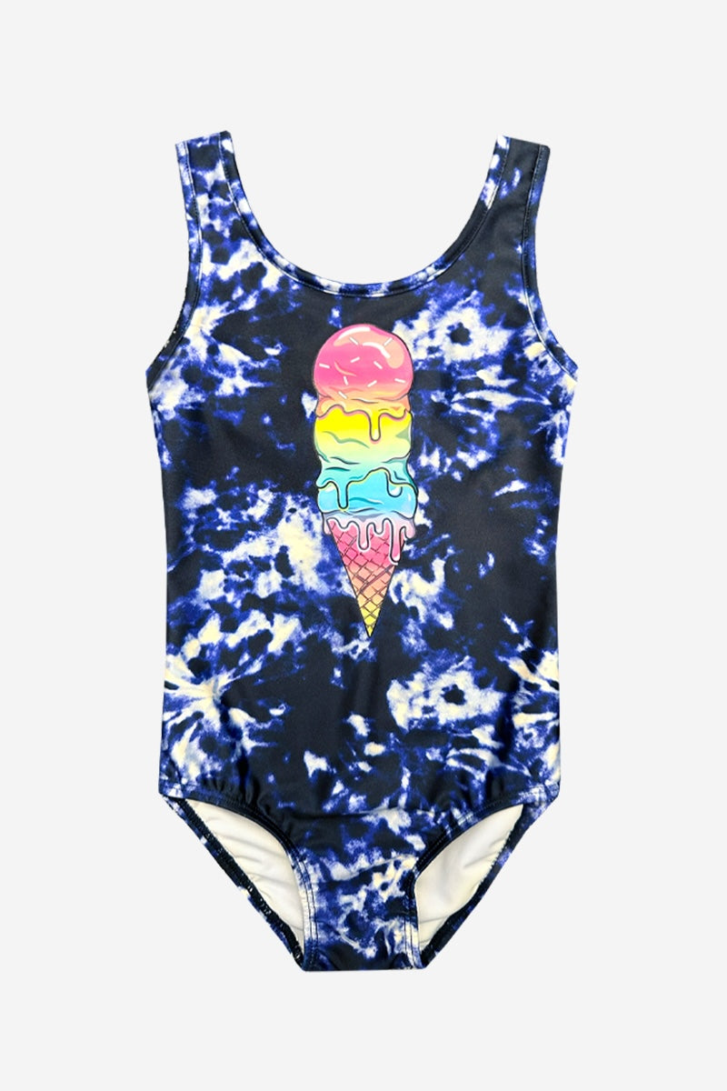 Strappy One Piece Swimsuit - Rainbow Smile & Stars