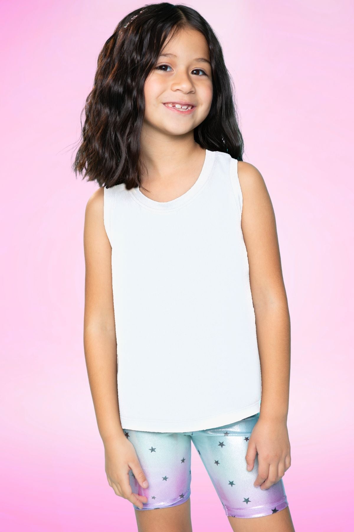 Simply Soft Easy Tank - Lt Blue Neon Pink Malibu