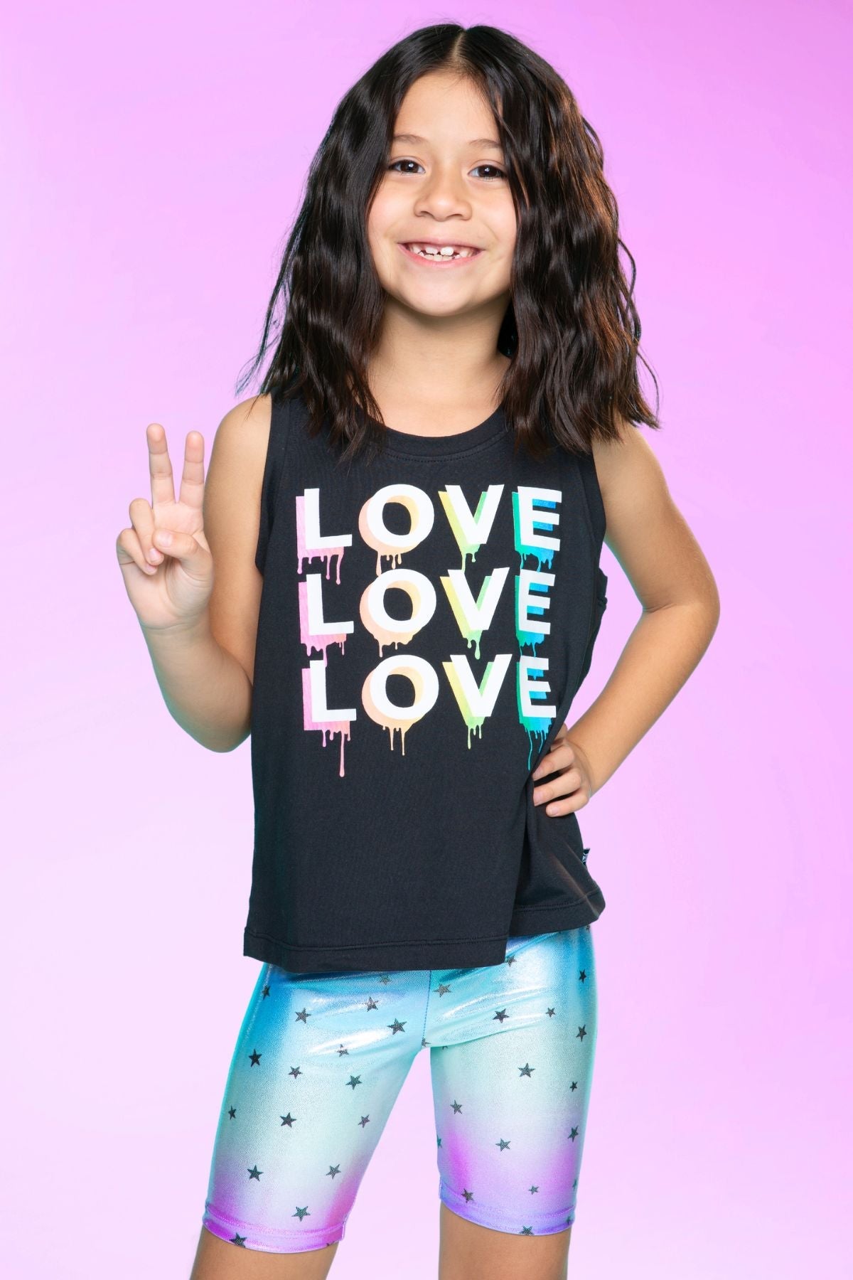 Simply Soft Easy Tank - Lt Blue Neon Pink Malibu